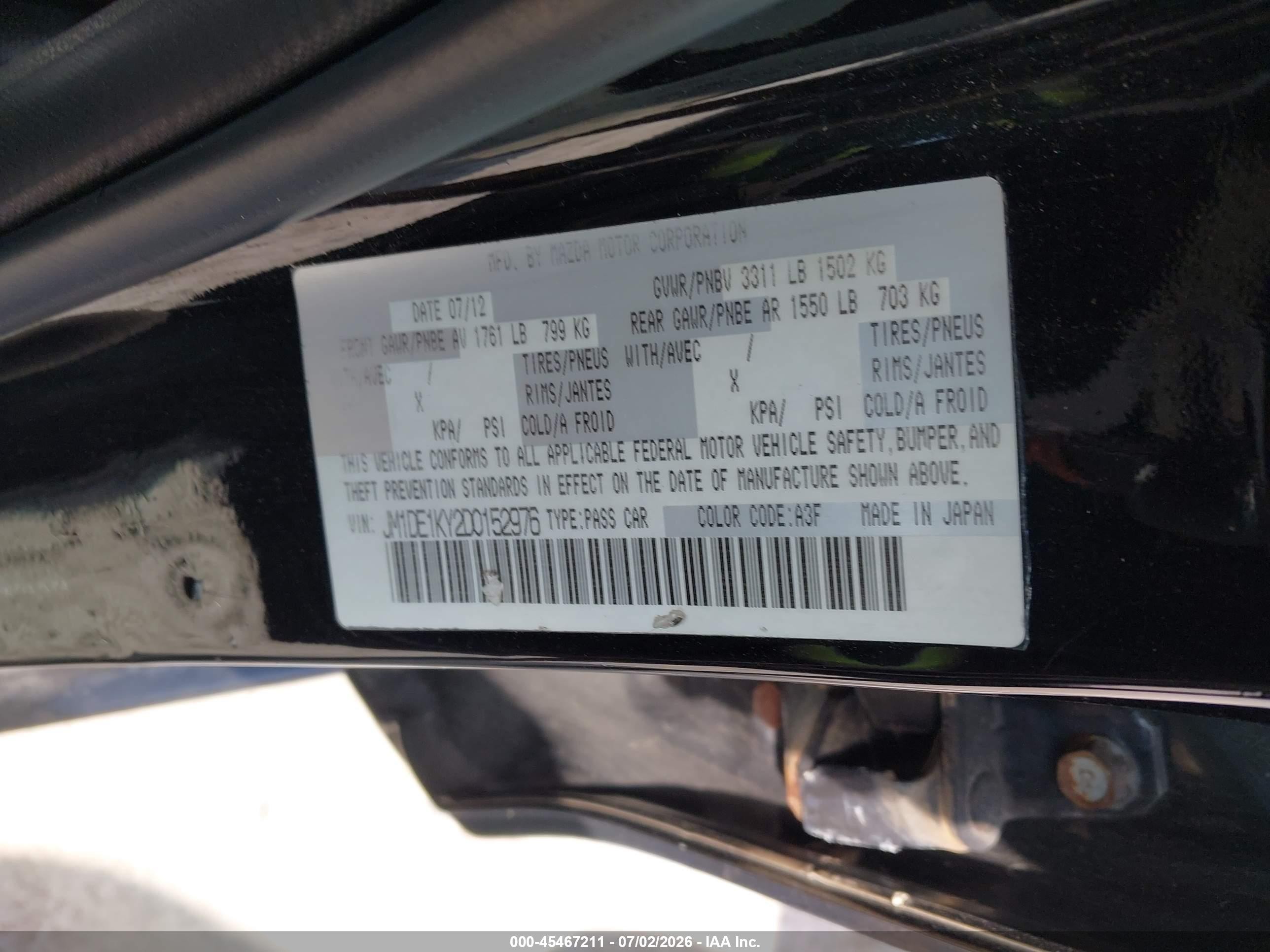 2013 Mazda Mazda2 Sport Black vin: JM1DE1KY2D0152976