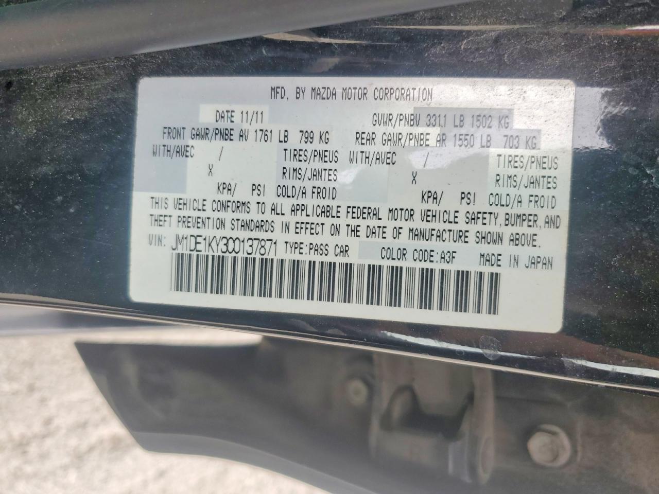 2012 Mazda Mazda2 Black vin: JM1DE1KY3C0137871
