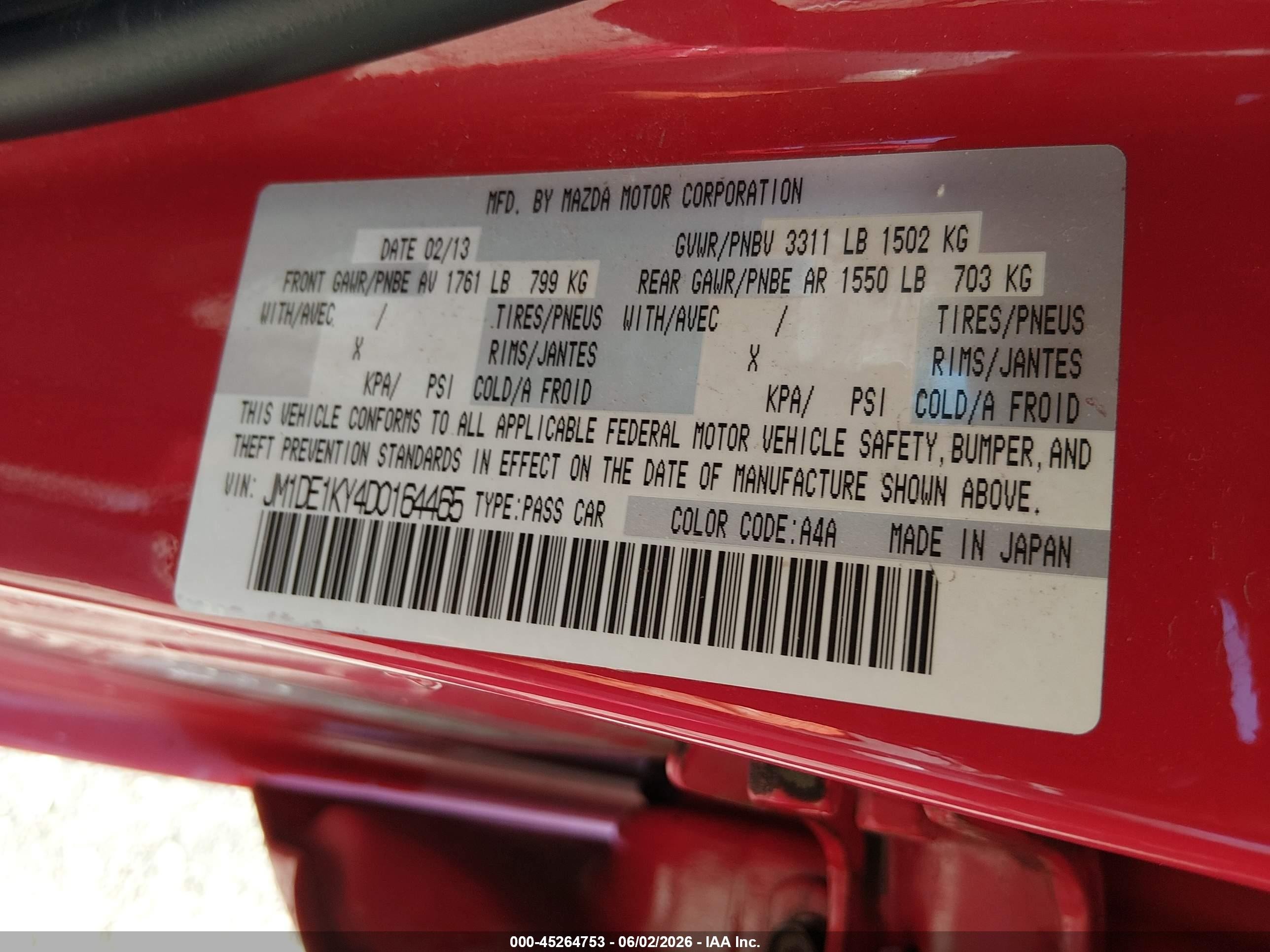 2013 Mazda Mazda2 Sport Красный vin: JM1DE1KY4D0164465