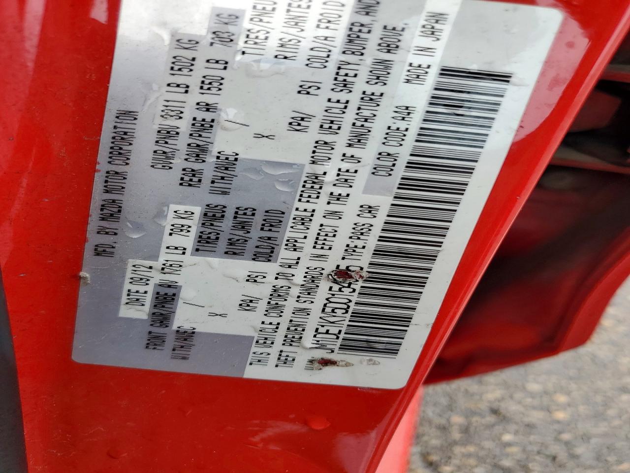 2013 Mazda Mazda2 Red vin: JM1DE1KY5D0154995