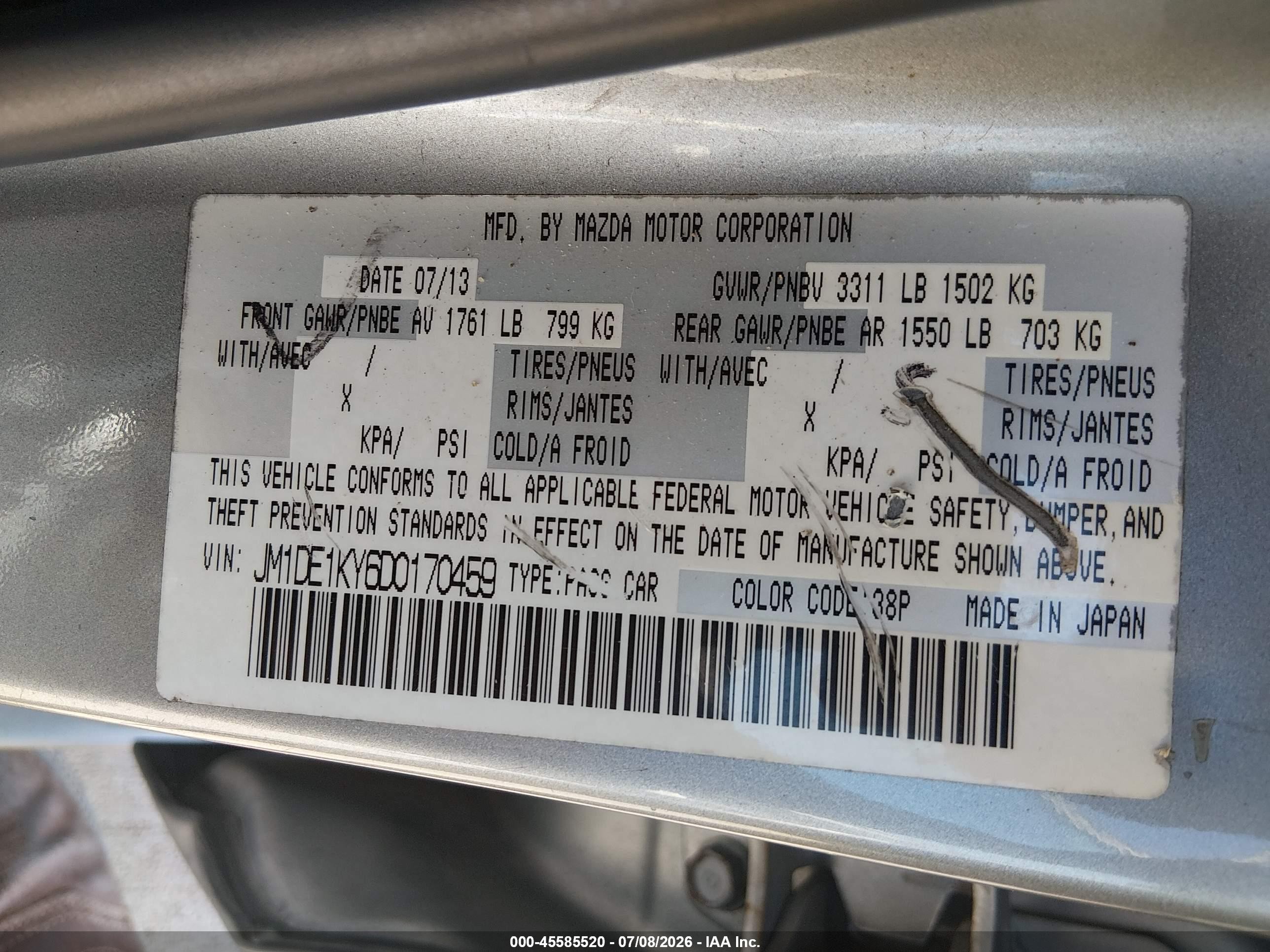 2013 Mazda Mazda2 Sport Gray vin: JM1DE1KY6D0170459