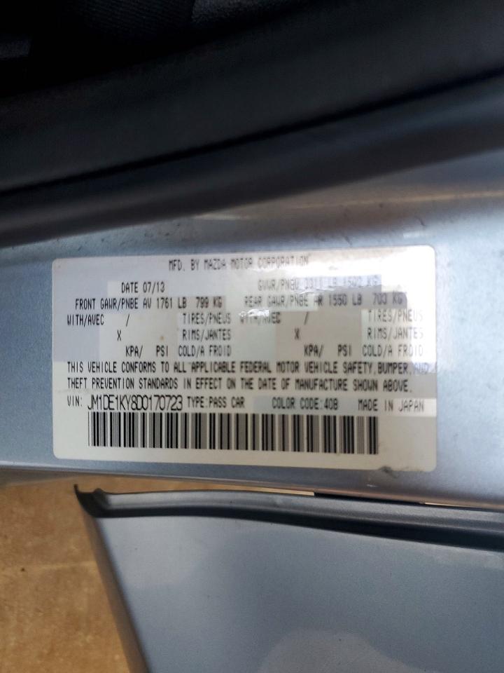 2013 Mazda Mazda2 Blue vin: JM1DE1KY8D0170723