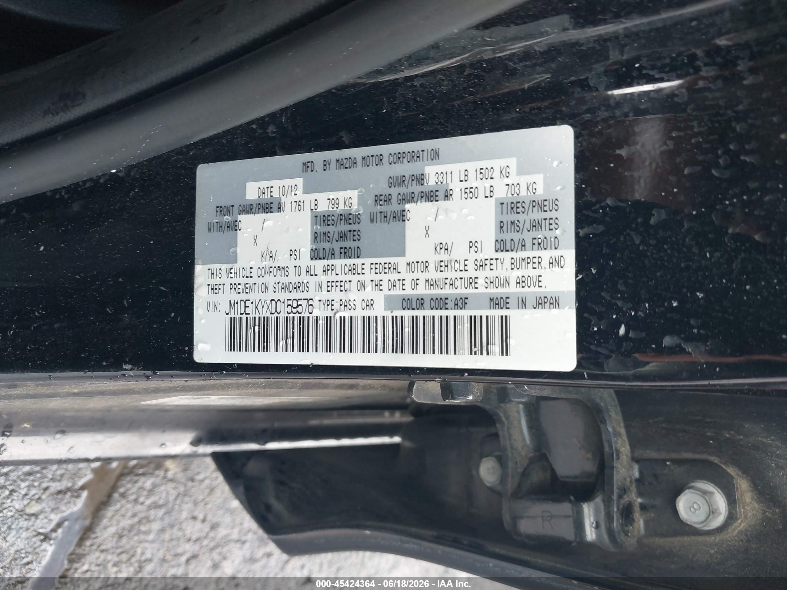 2013 Mazda Mazda2 Sport Black vin: JM1DE1KYXD0159576