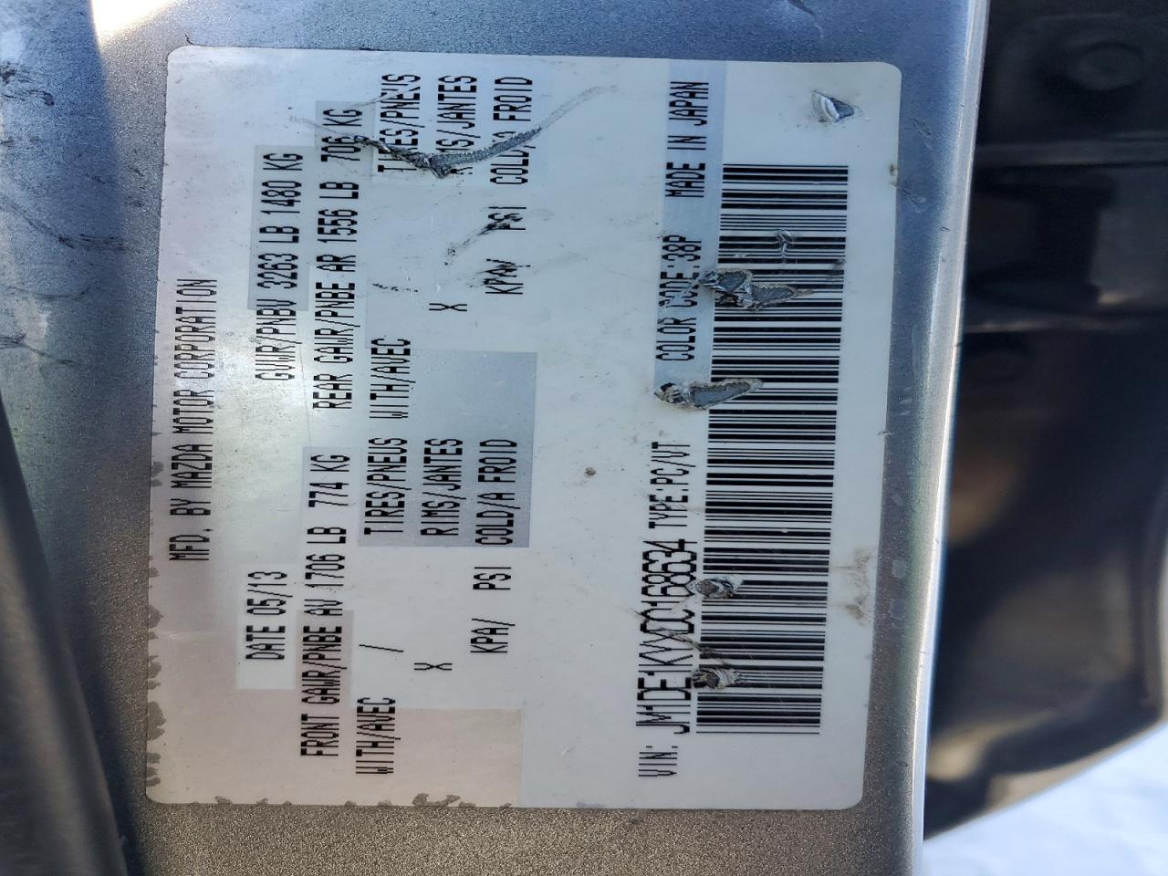 2013 Mazda Mazda 2 Gray vin: JM1DE1KYXD0168634
