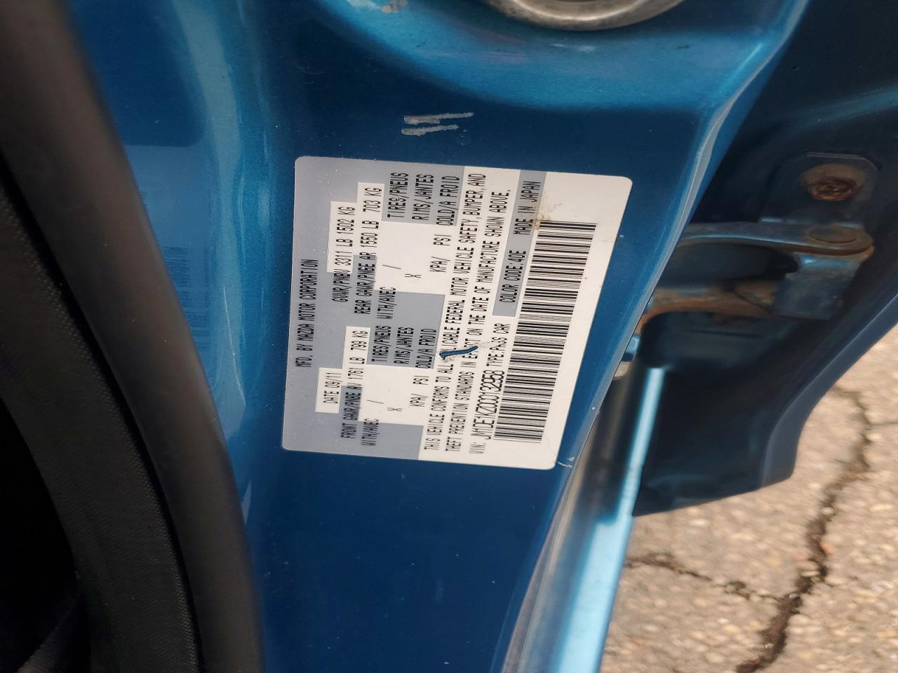 2012 Mazda Mazda2 Blue vin: JM1DE1KZ0C0132958