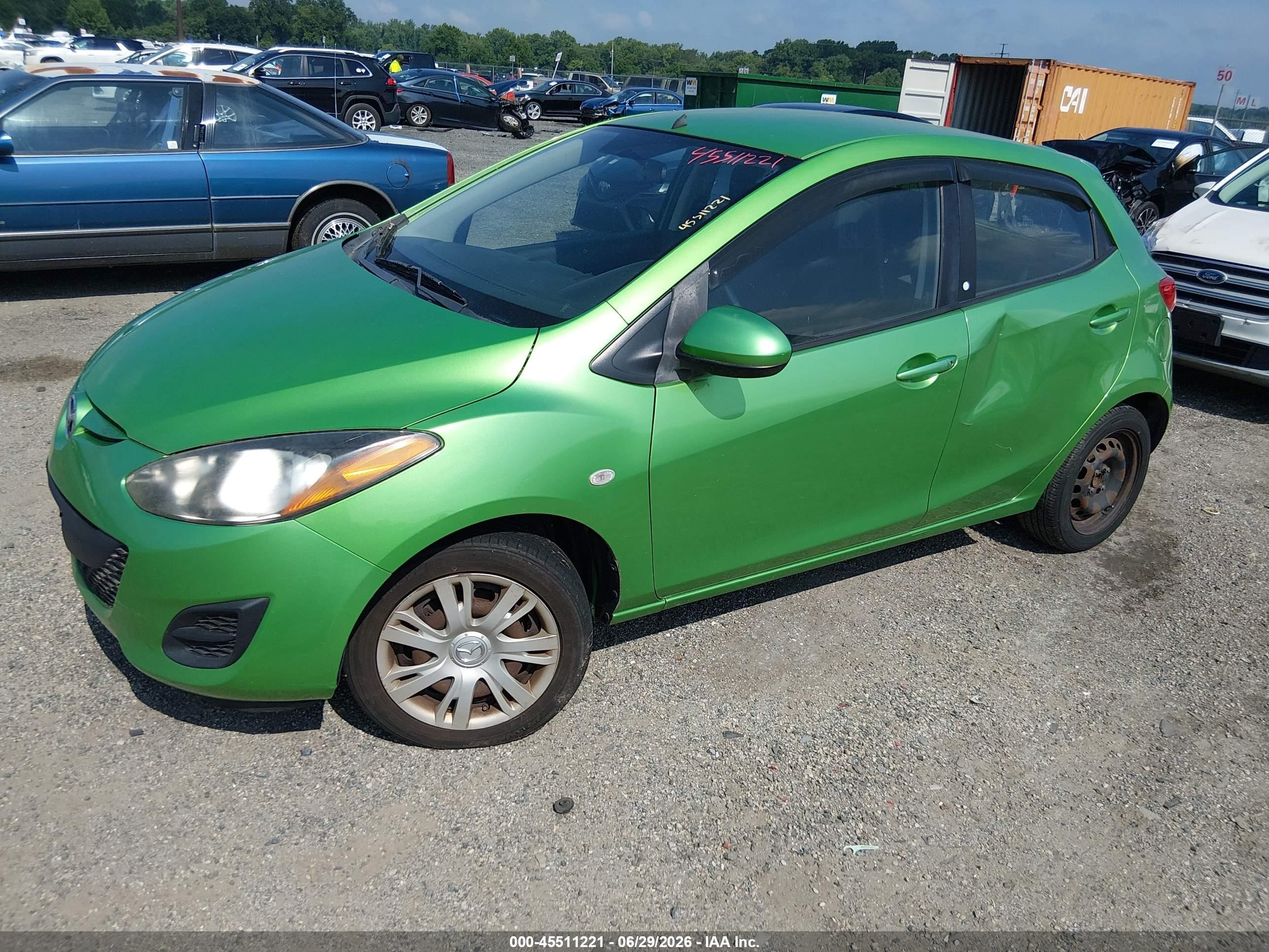 2012 Mazda Mazda2 Sport Green vin: JM1DE1KZ0C0151896