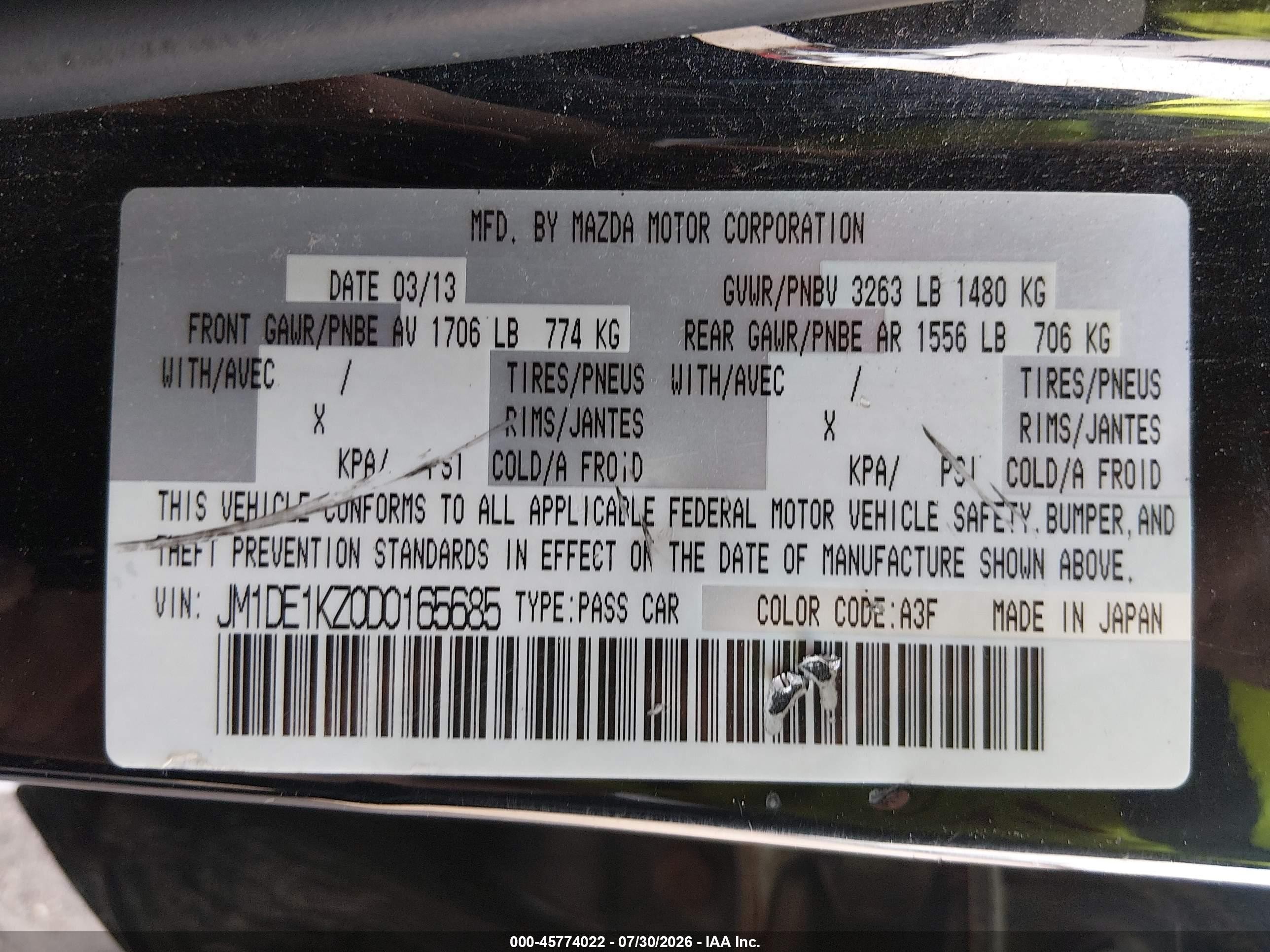 2013 Mazda Mazda2 Sport Black vin: JM1DE1KZ0D0165685