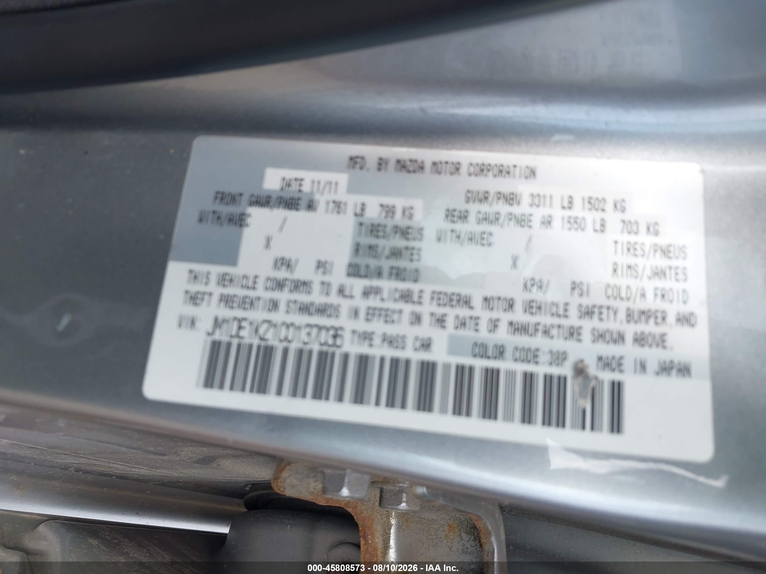 2012 Mazda Mazda2 Sport Silver vin: JM1DE1KZ1C0137036