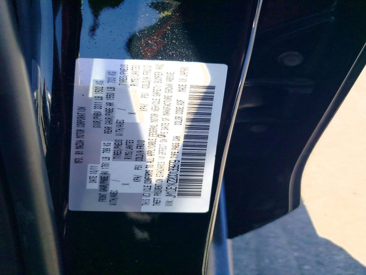 2012 Mazda Mazda2 Black vin: JM1DE1KZ2C0133979