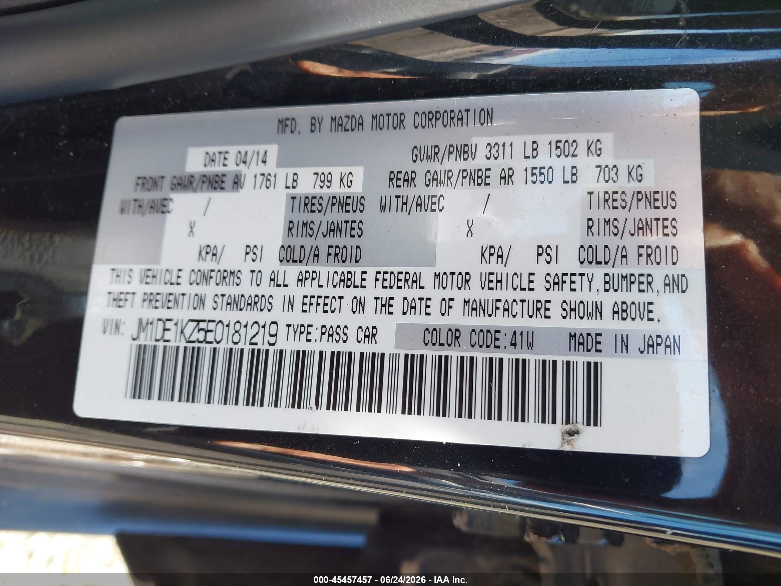 2014 Mazda Mazda2 Sport Black vin: JM1DE1KZ5E0181219