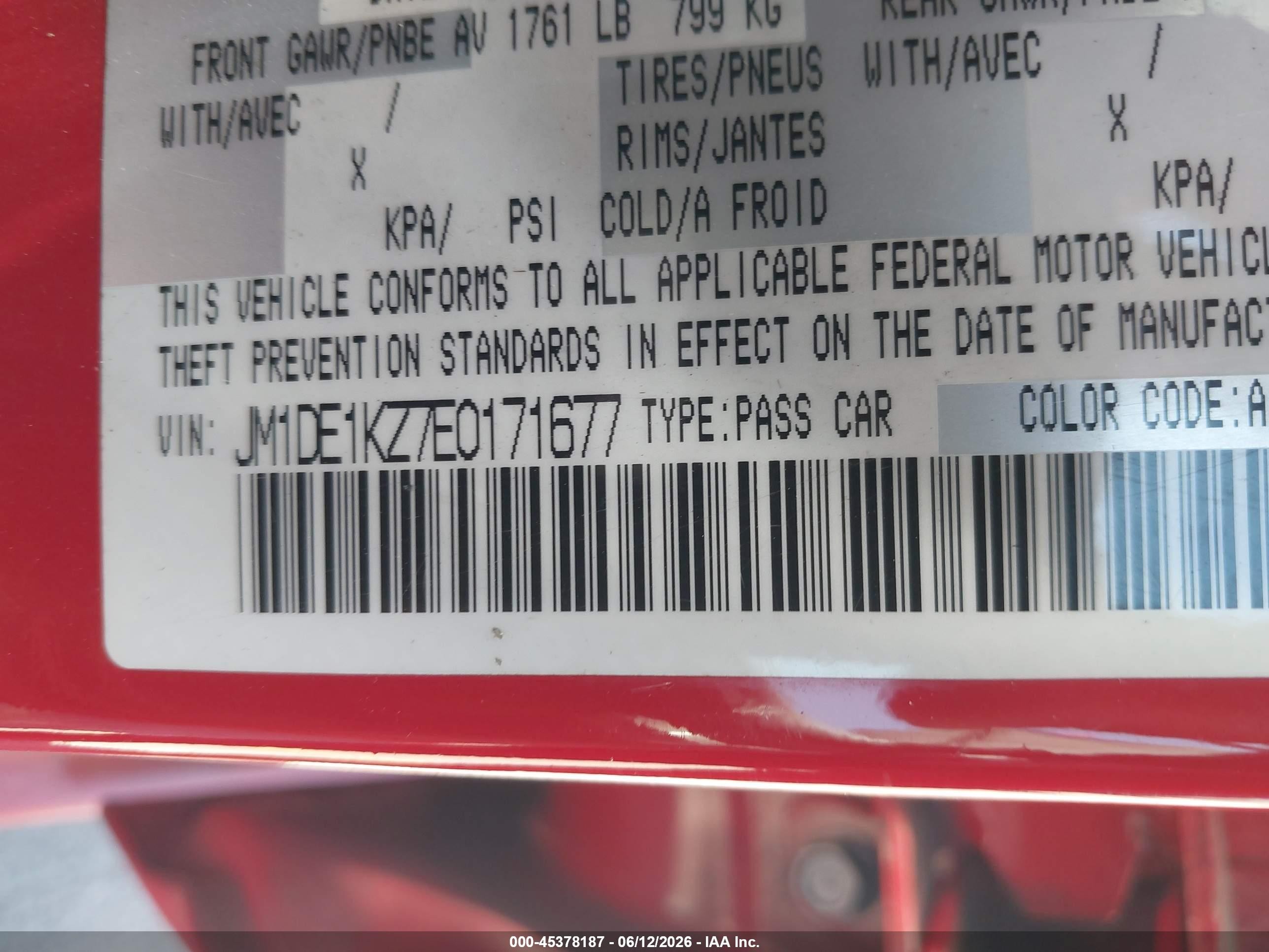 2014 Mazda Mazda2 Sport Red vin: JM1DE1KZ7E0171677
