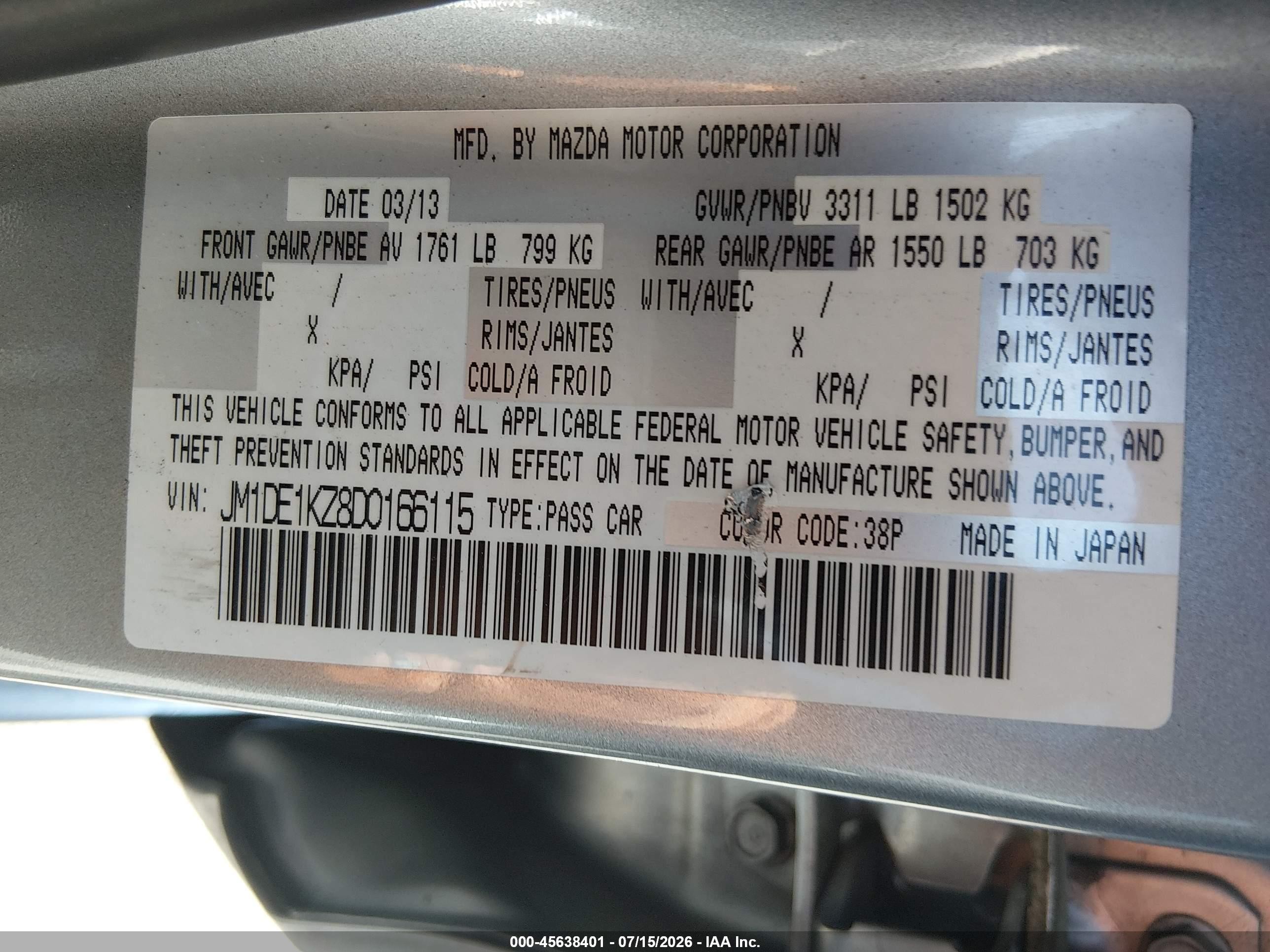 2013 Mazda Mazda2 Sport Silver vin: JM1DE1KZ8D0166115
