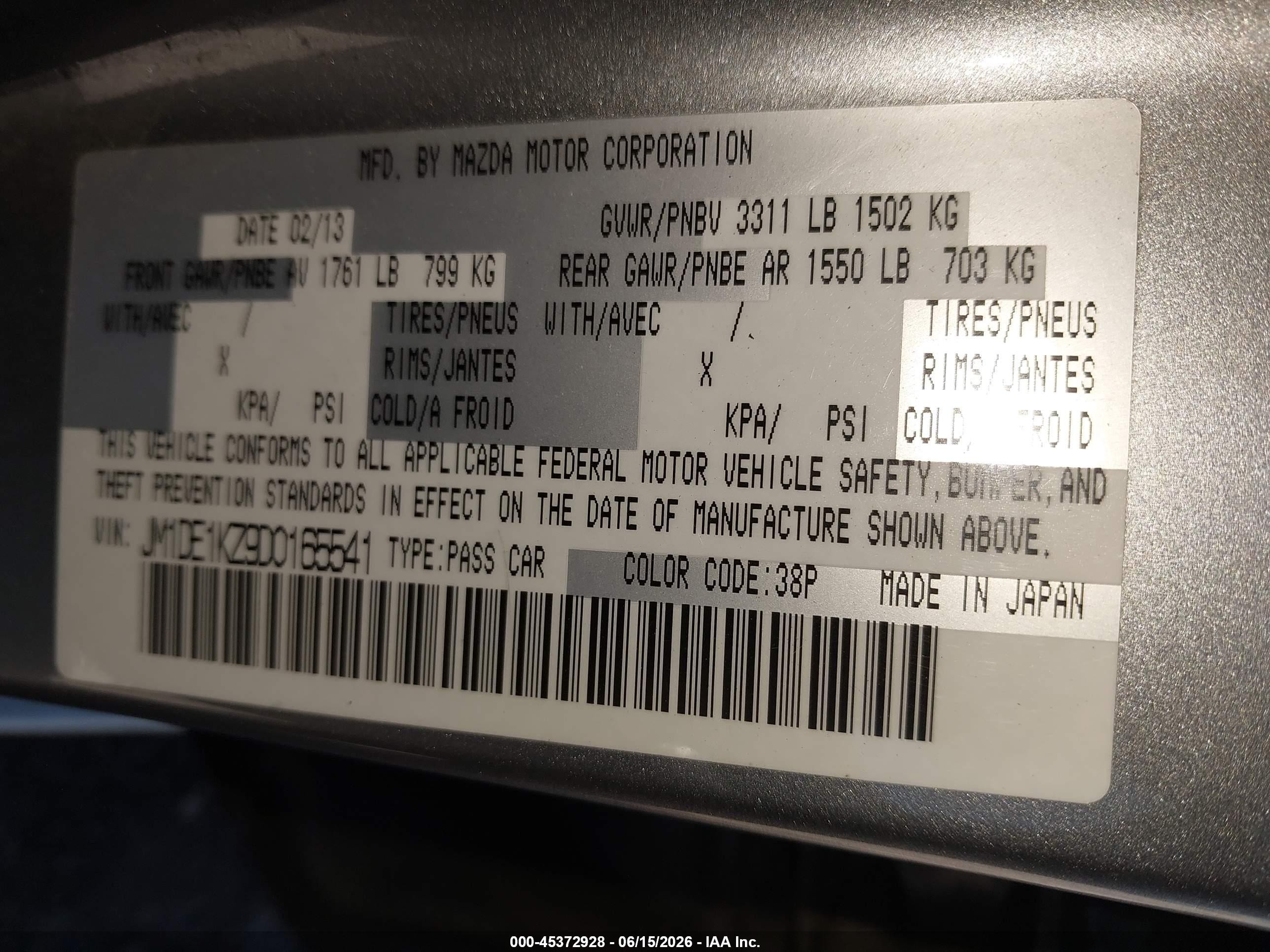 2013 Mazda Mazda2 Sport Gray vin: JM1DE1KZ9D0165541