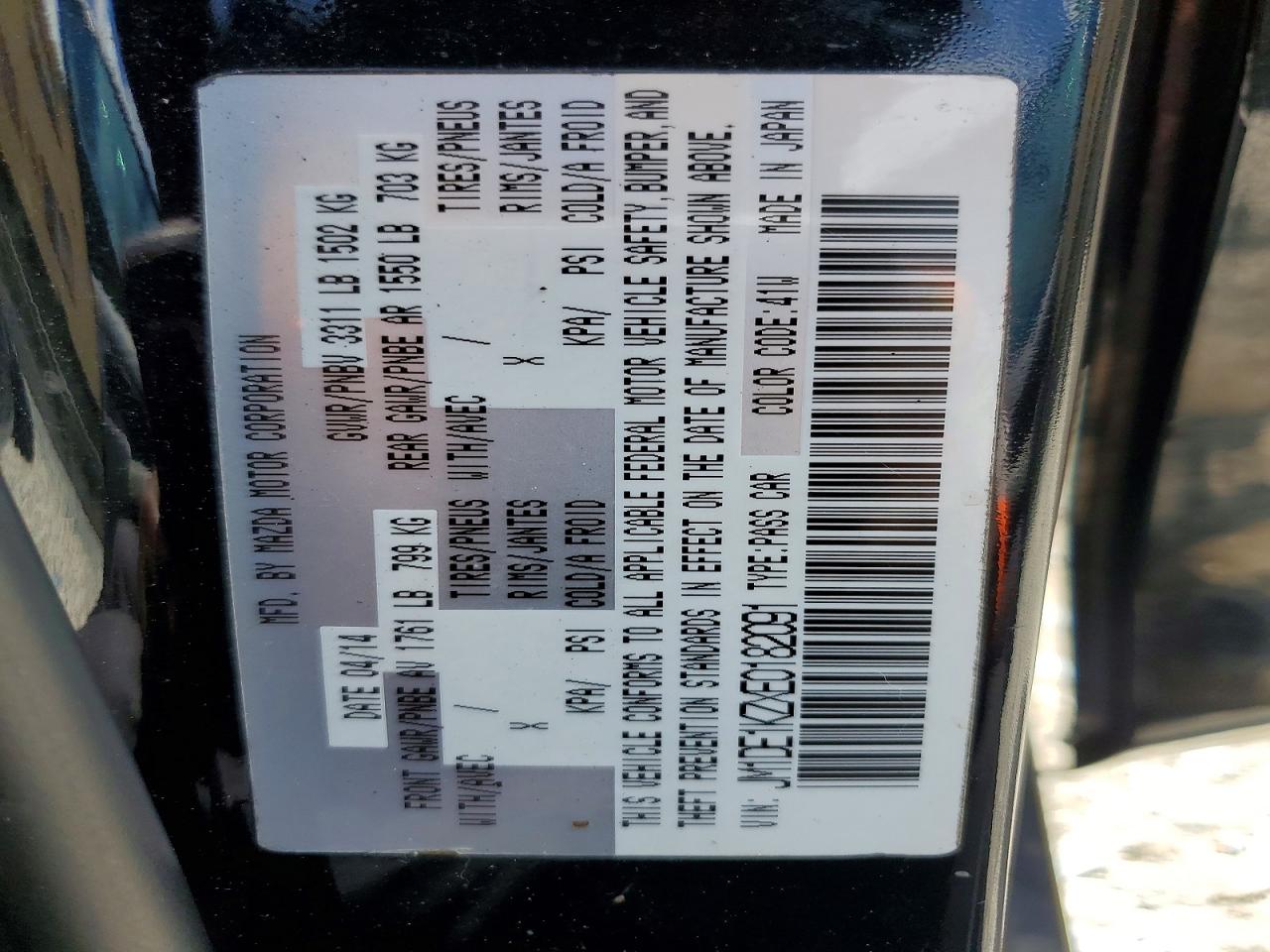 2014 Mazda Mazda2 Sport Black vin: JM1DE1KZXE0182091