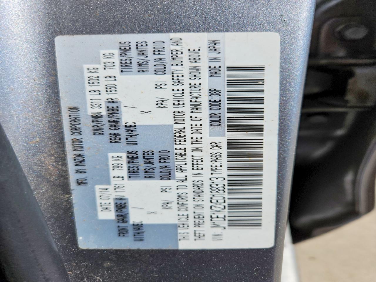2014 Mazda Mazda2 Sport Silver vin: JM1DE1KZXE0188313