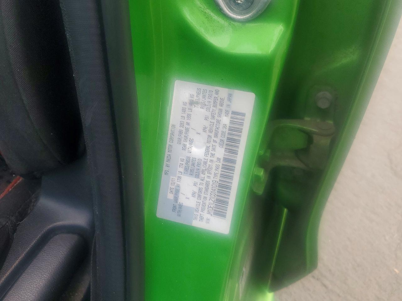 2012 Mazda Mazda2 Green vin: JM1DE1LZ1C0141019