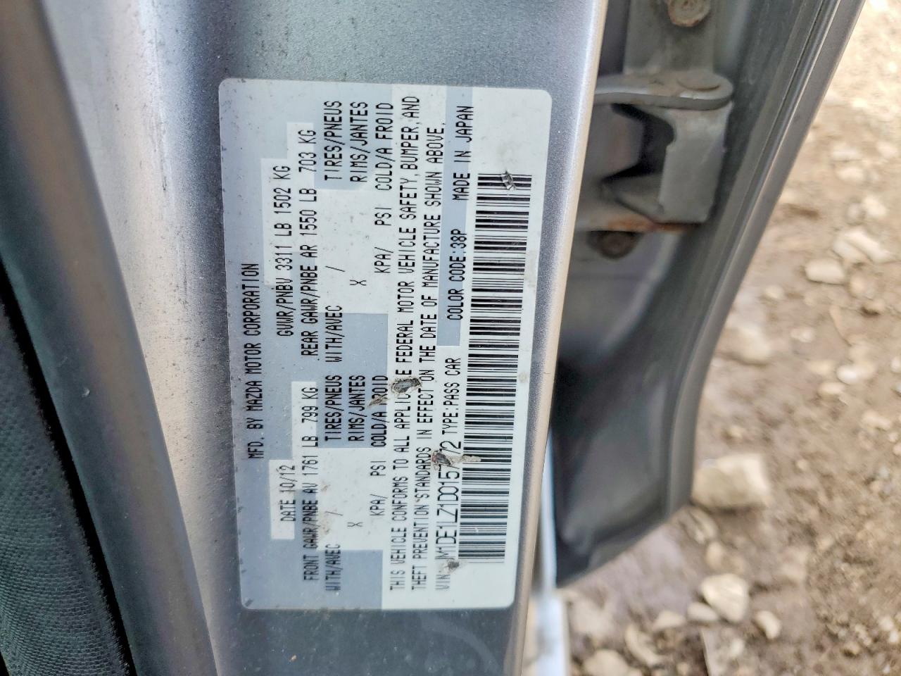 2013 Mazda Mazda2 Gray vin: JM1DE1LZ1D0157772