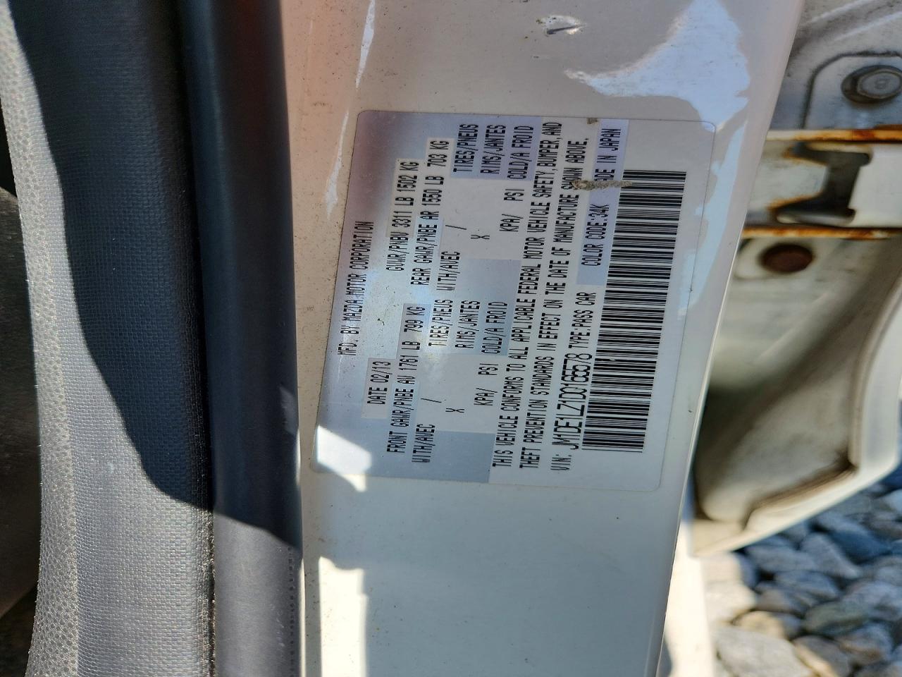 2013 Mazda Mazda 2 White vin: JM1DE1LZ1D0165578