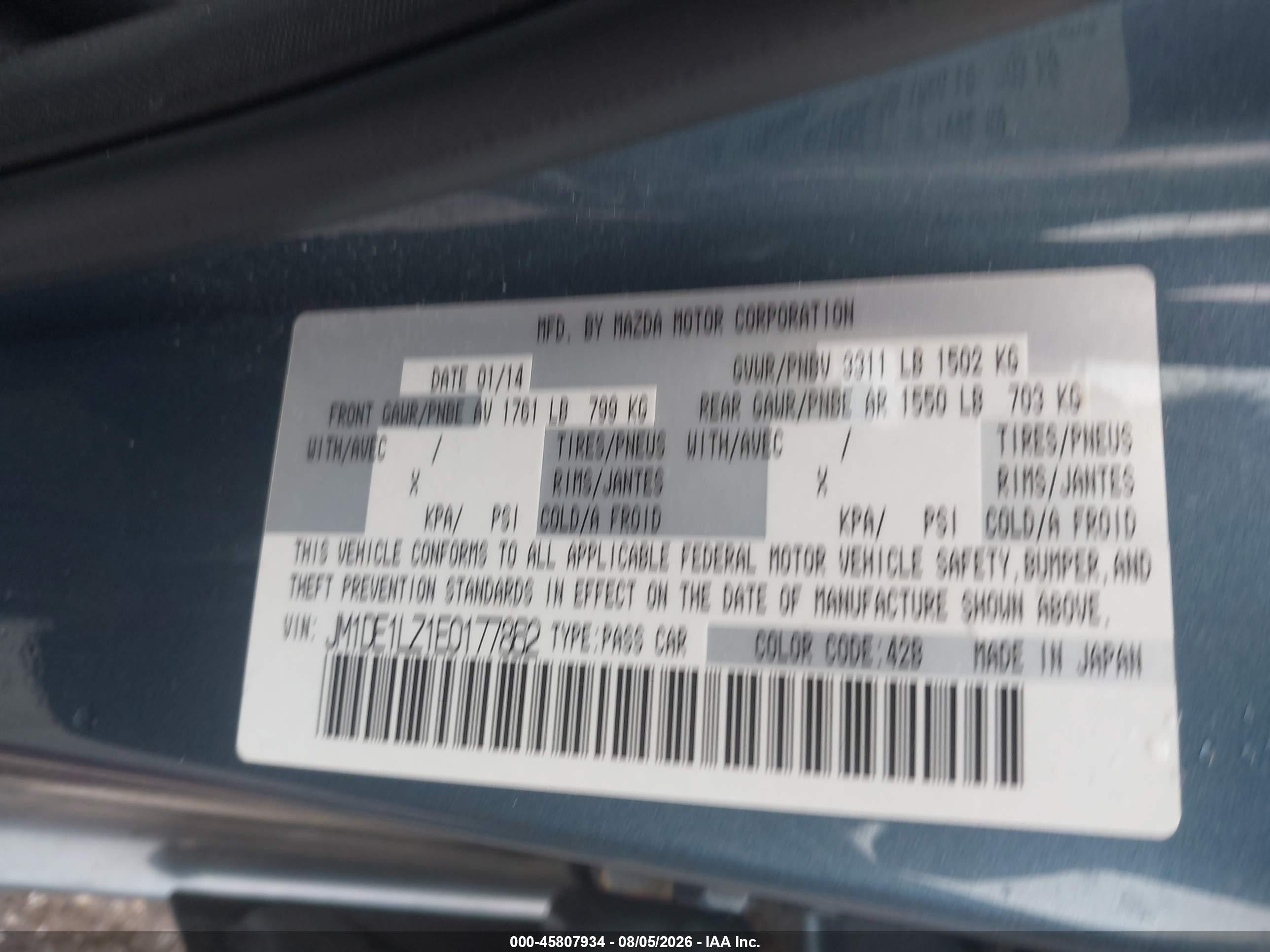 2014 Mazda Mazda2 Touring Blue vin: JM1DE1LZ1E0177862