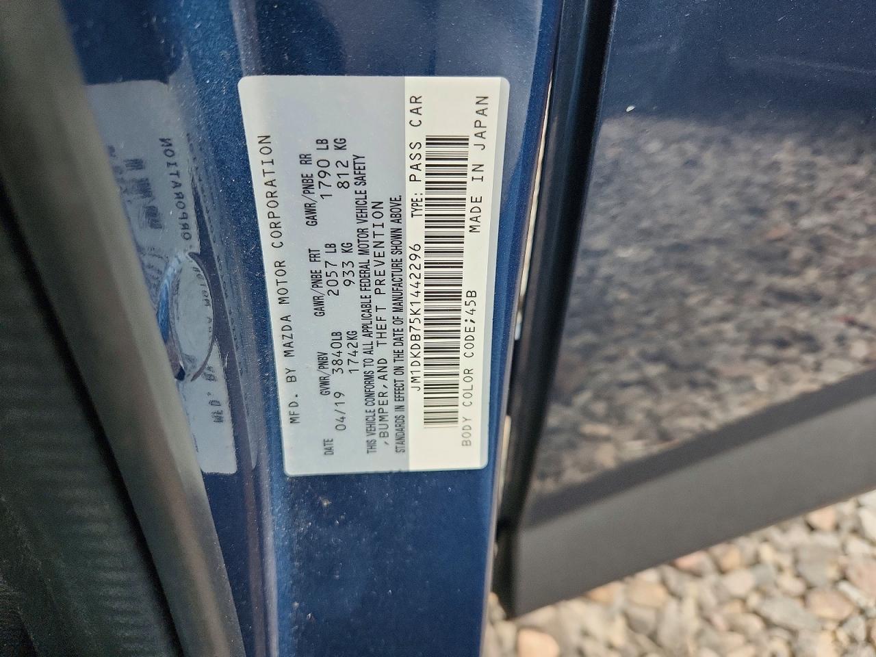 2019 Mazda Cx-3 Sport Blue vin: JM1DKDB75K1442296