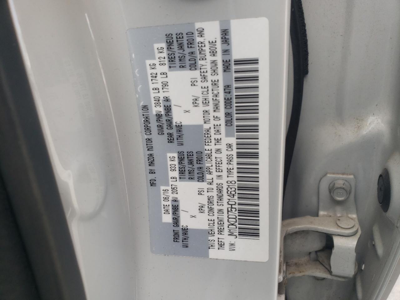 2017 Mazda Cx-3 Grand Touring White vin: JM1DKDD75H0146318
