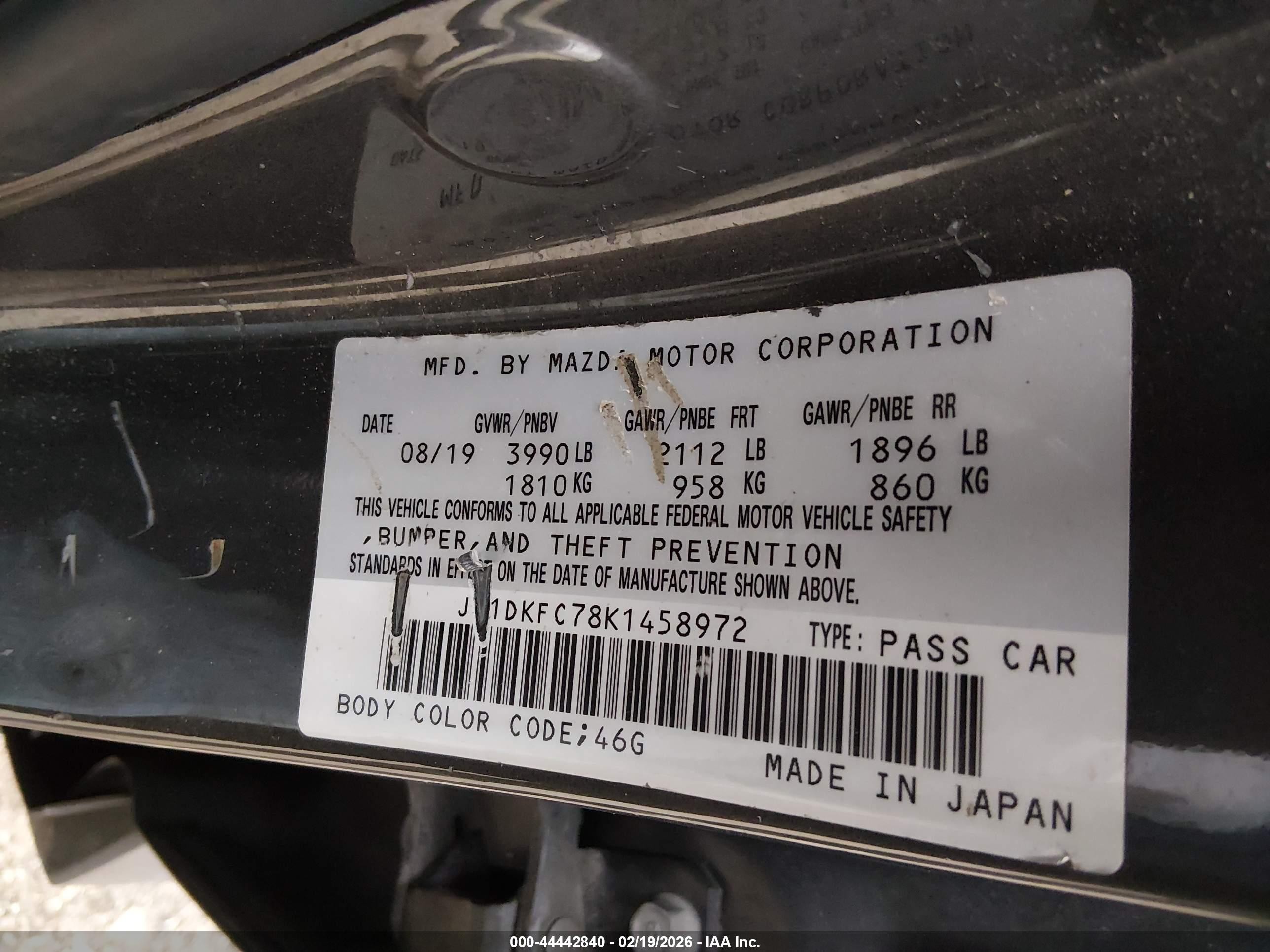 2019 Mazda Cx-3 Touring Серый vin: JM1DKFC78K1458972