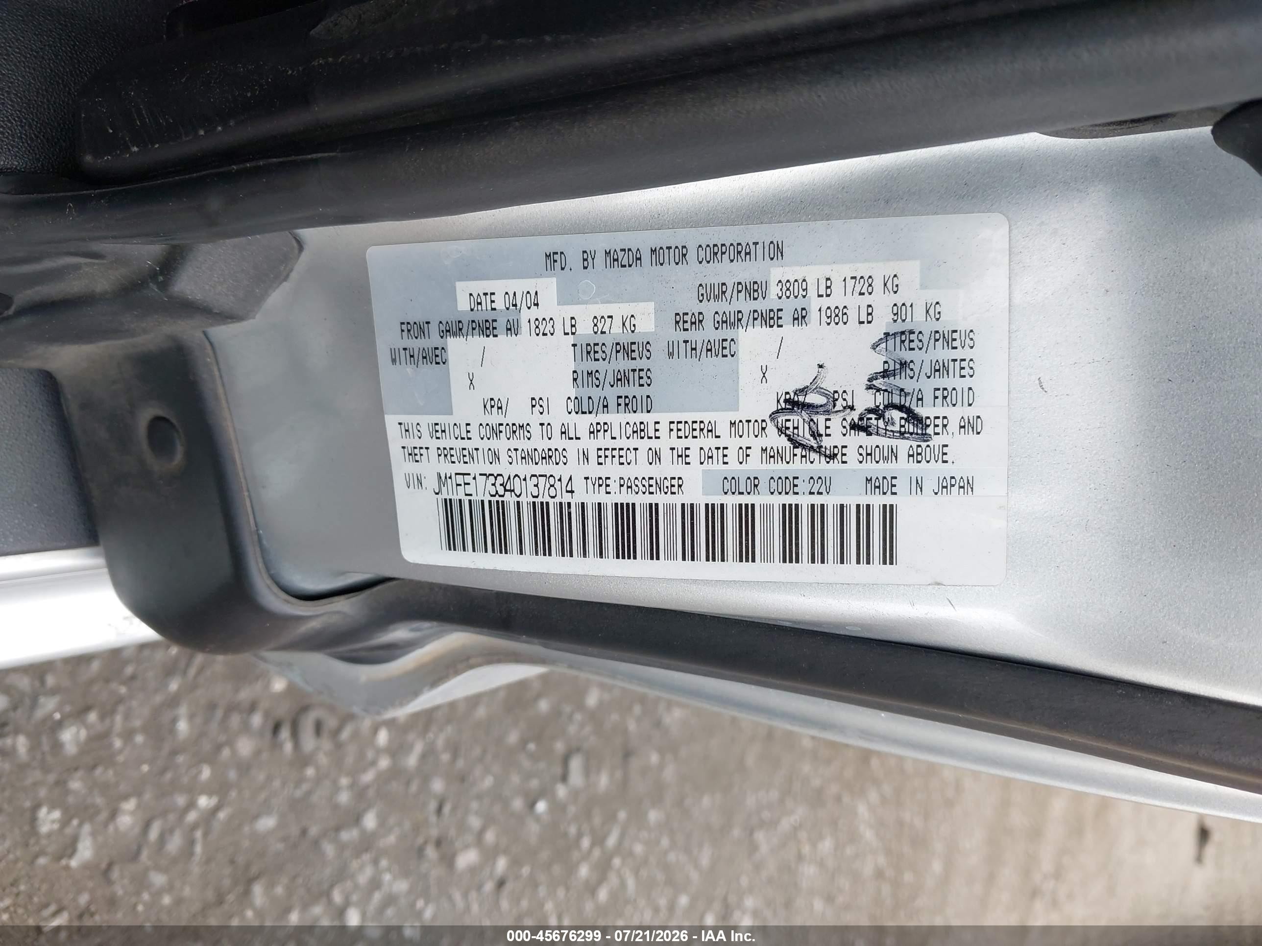 2004 Mazda Rx-8 6 Speed Manual Silver vin: JM1FE173340137814