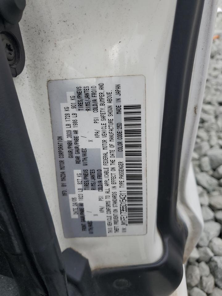 2005 Mazda Rx8 White vin: JM1FE173550154311