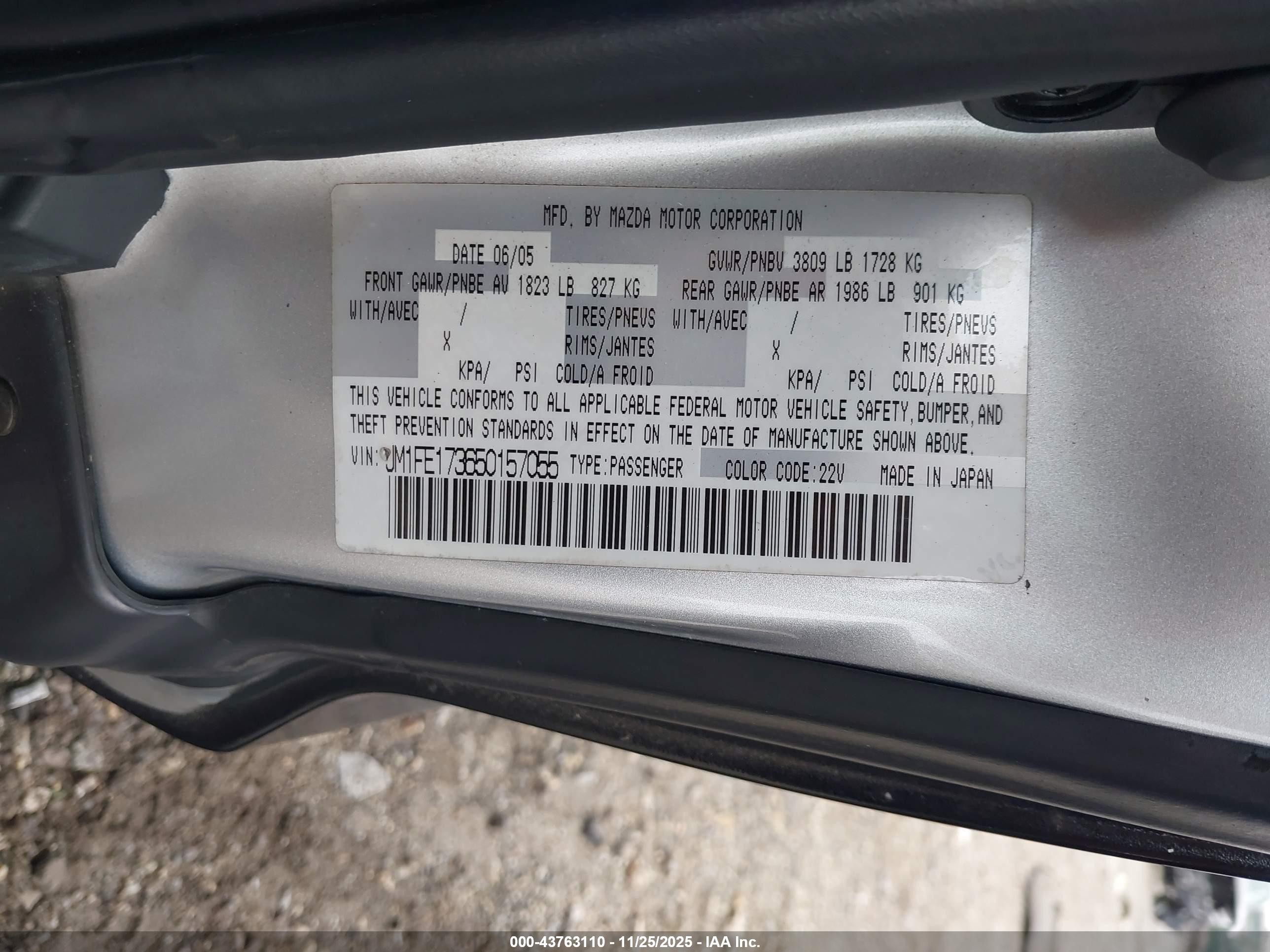 2005 Mazda Rx-8 6 Speed Manual Черный vin: JM1FE173650157055