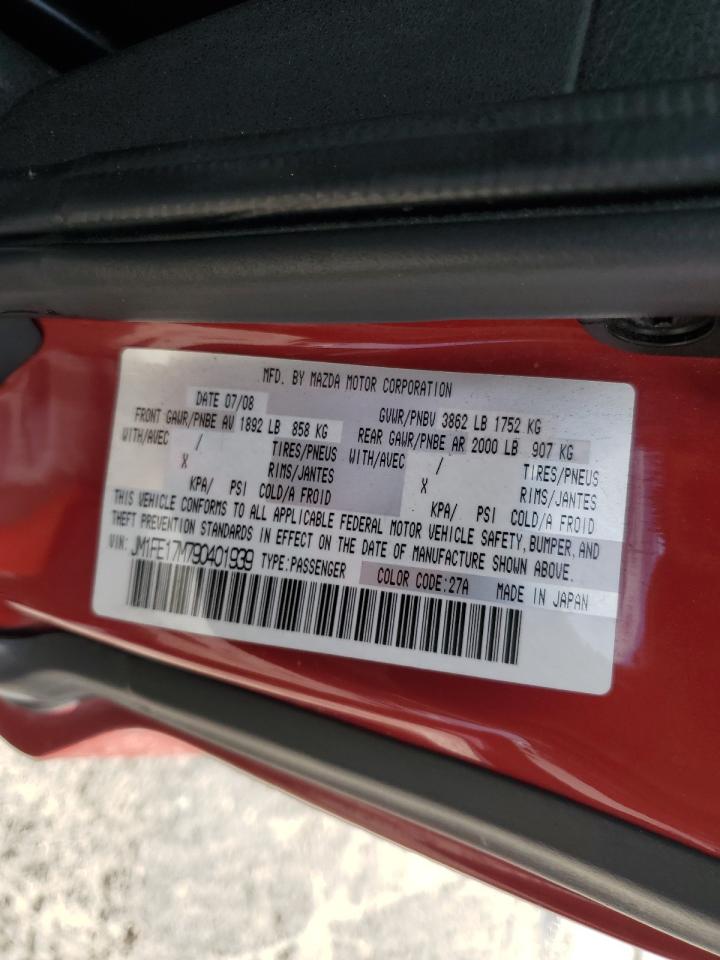 2009 Mazda Rx8 Red vin: JM1FE17M790401939