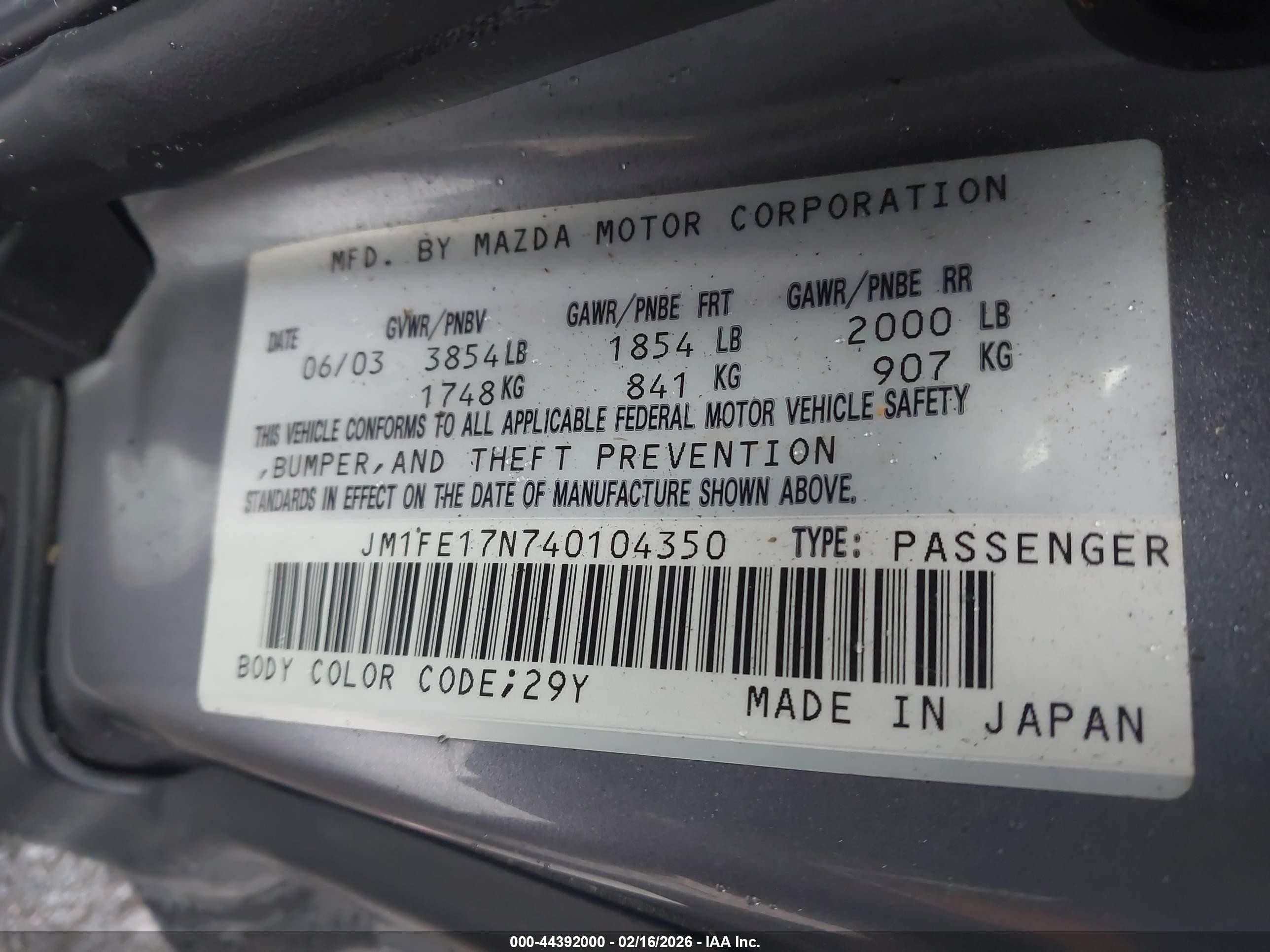 2004 Mazda Rx-8 Sport Automatic Silver vin: JM1FE17N740104350
