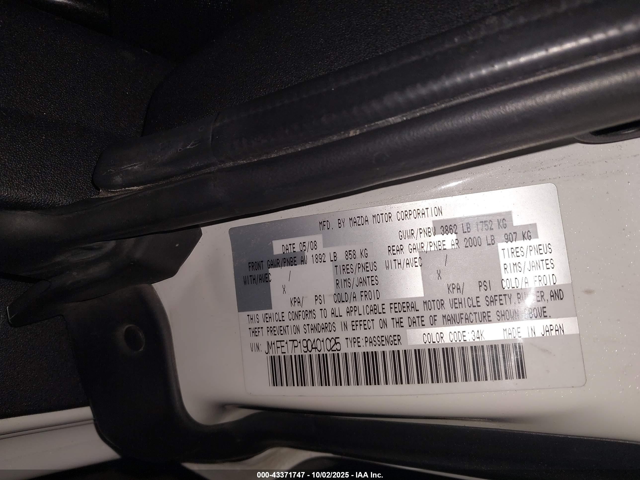 2009 Mazda Rx-8 Grand Touring White vin: JM1FE17P190401025