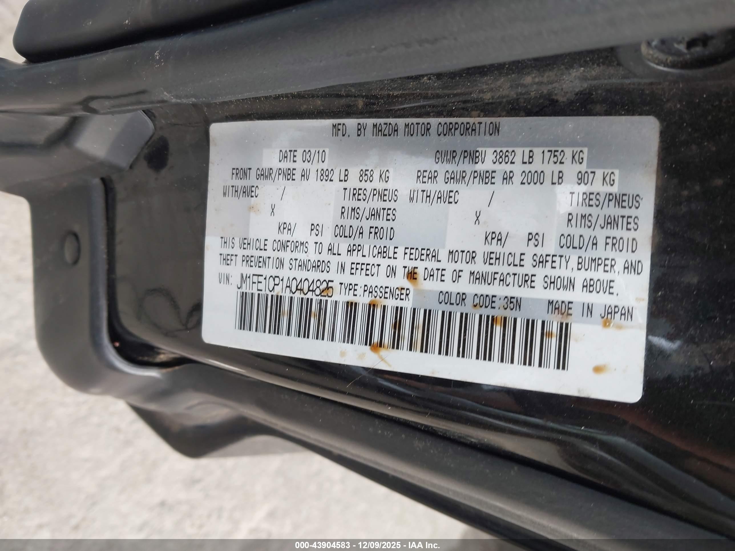 2010 Mazda Rx-8 Grand Touring Black vin: JM1FE1CP1A0404825