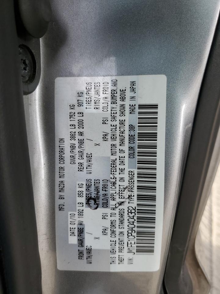 2010 Mazda Rx8 Silver vin: JM1FE1CP9A0404362