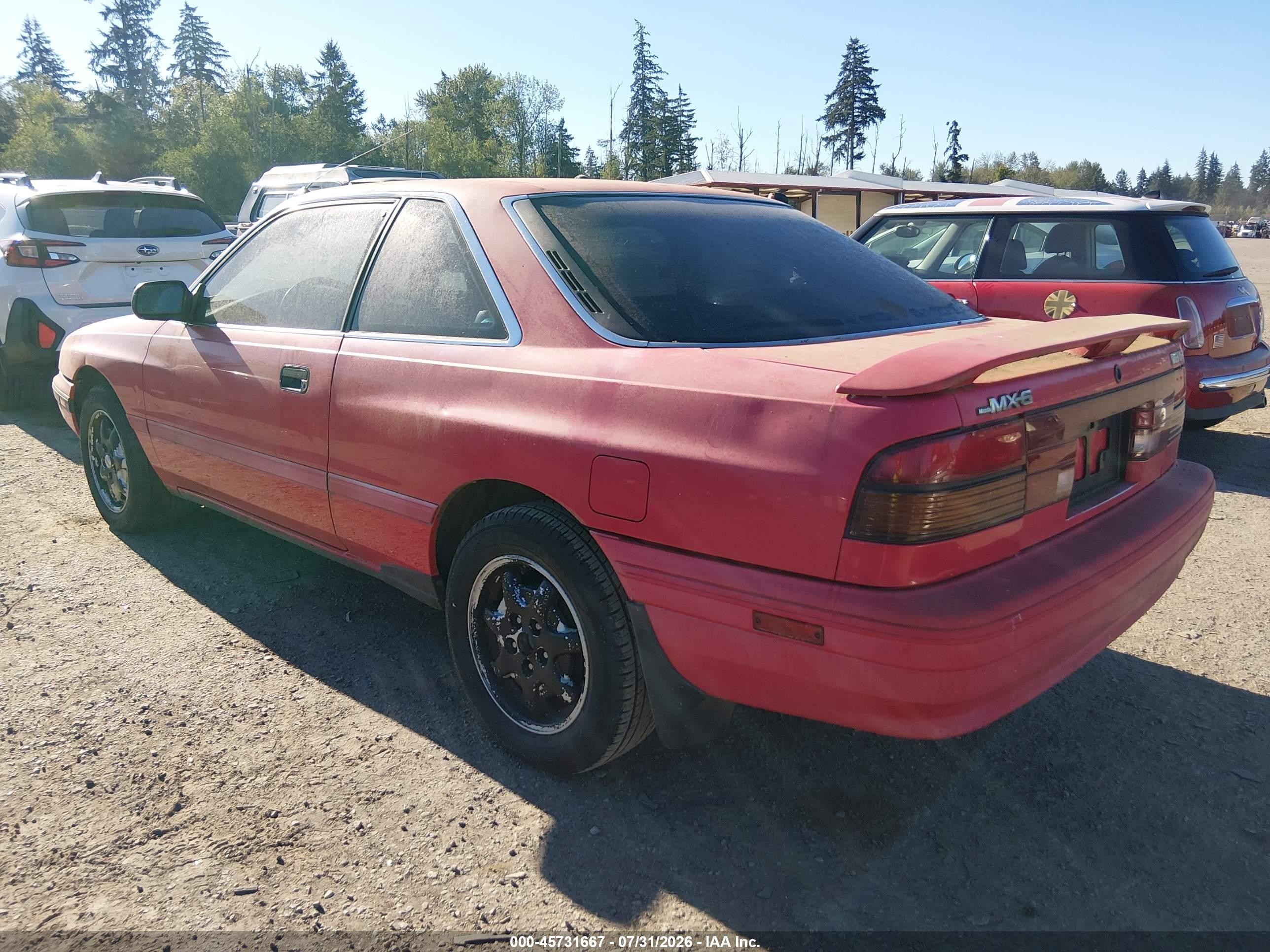 1991 Mazda Mx-6 Dx/lx Red vin: JM1GD3122M1908423