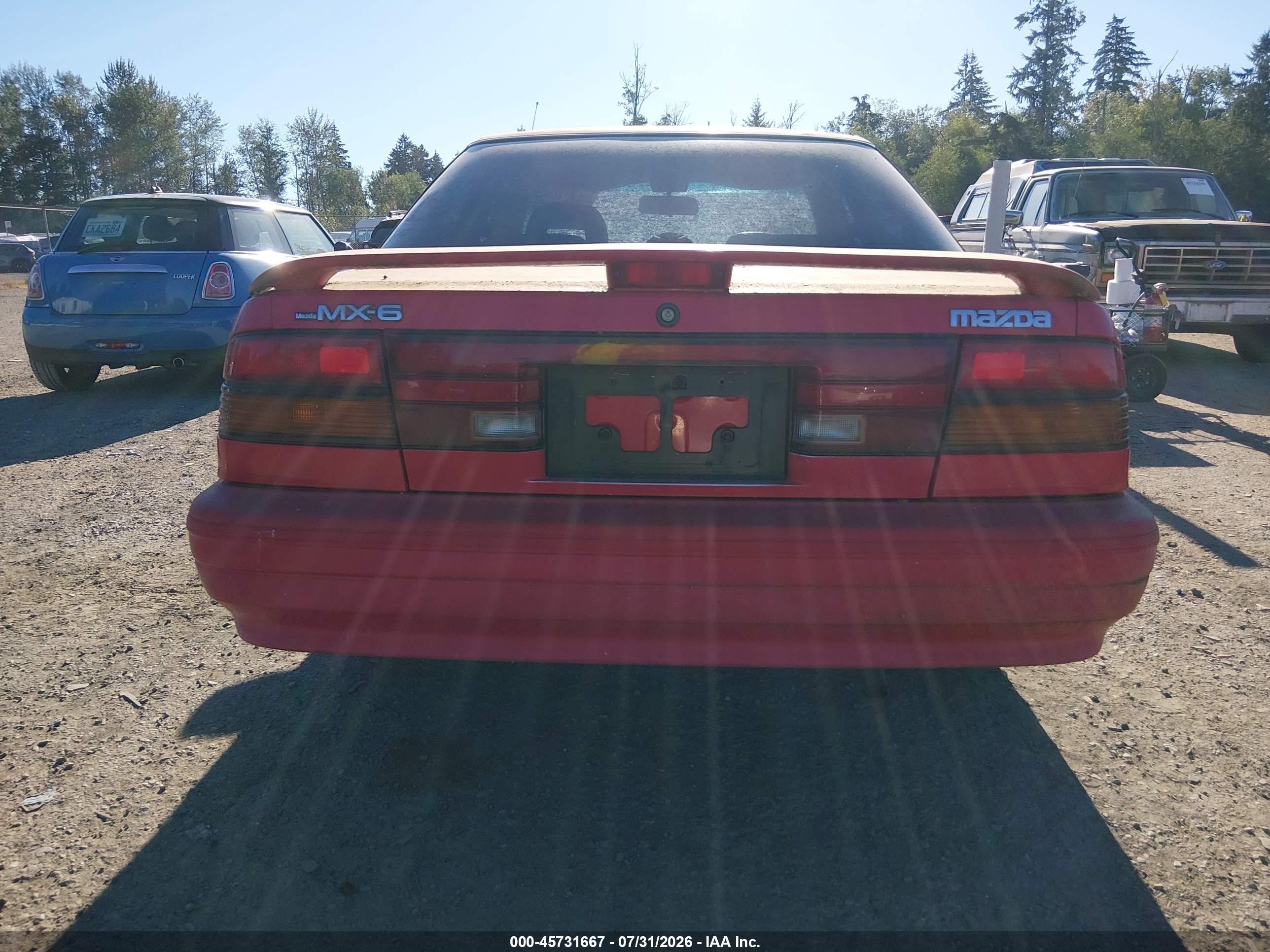 1991 Mazda Mx-6 Dx/lx Red vin: JM1GD3122M1908423