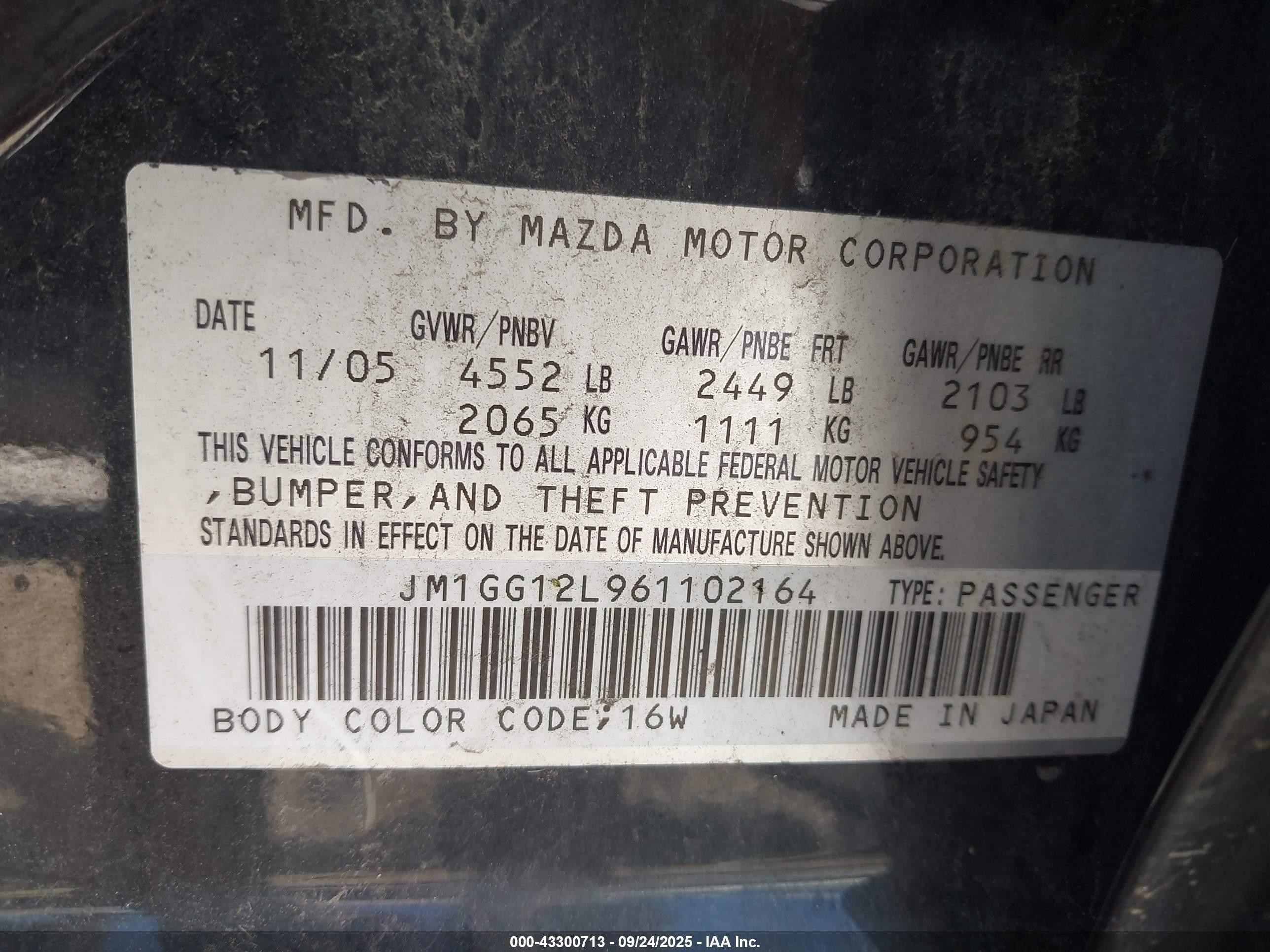 2006 Mazda Mazdaspeed6 Grand Touring Black vin: JM1GG12L961102164