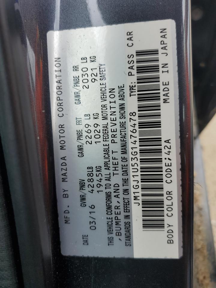 2016 Mazda 6 Sport Gray vin: JM1GJ1U53G1476478