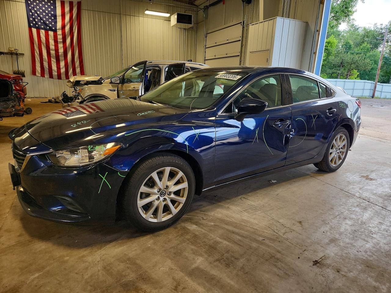 2015 Mazda 6 Sport Blue vin: JM1GJ1U56F1190834