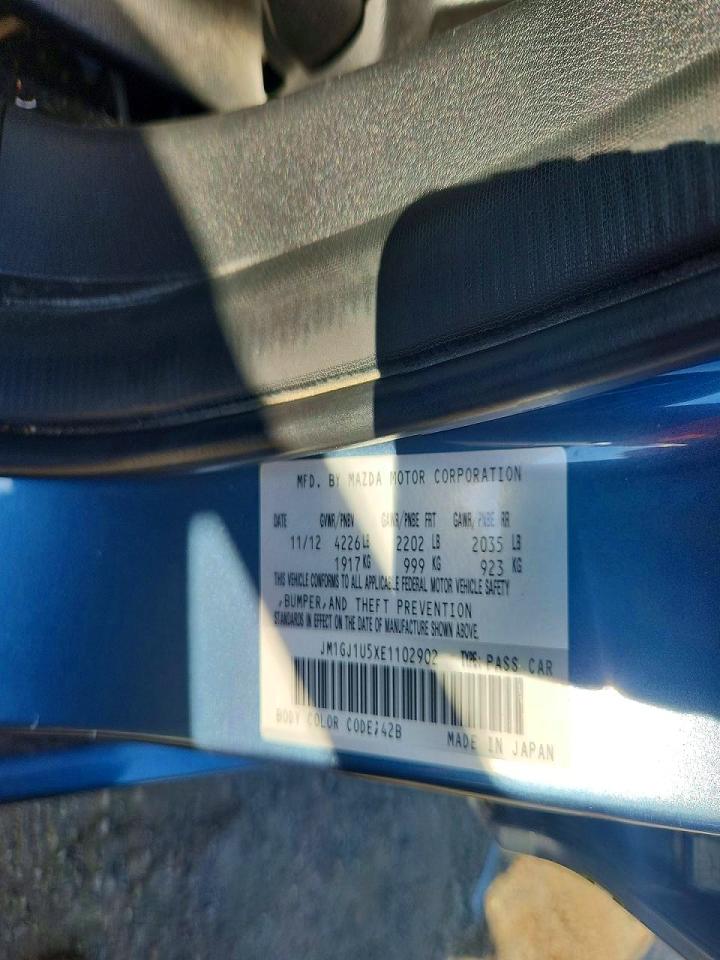 2014 Mazda 6 Sport Blue vin: JM1GJ1U5XE1102902
