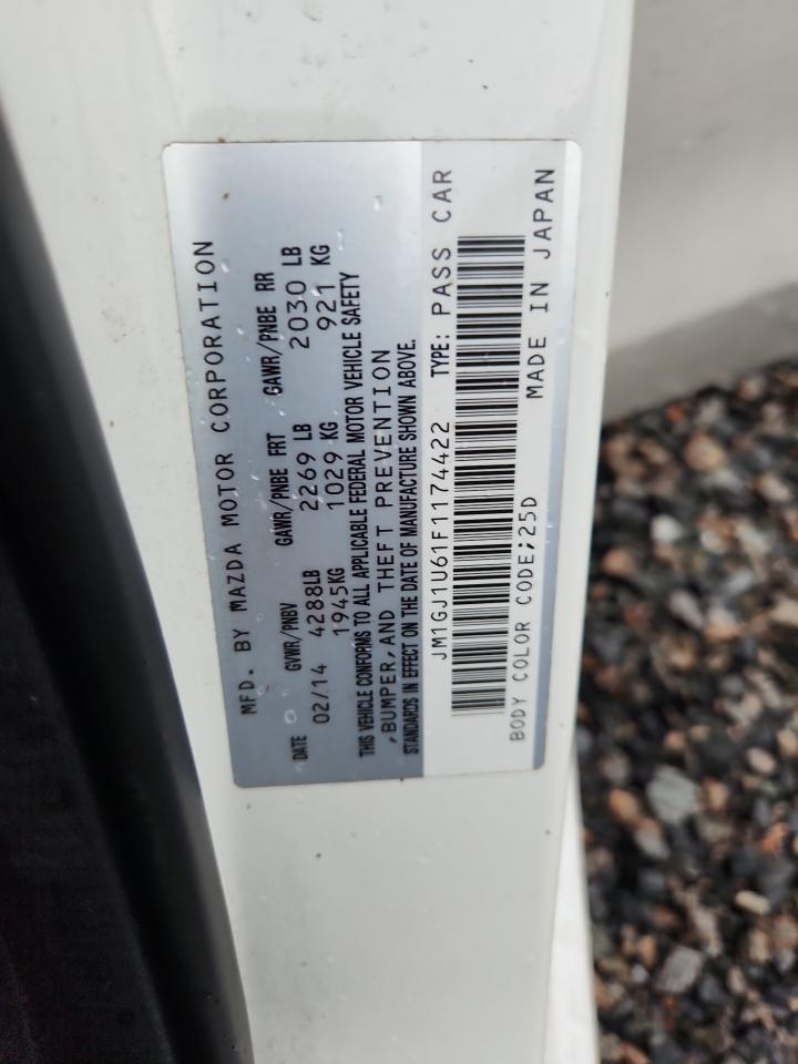 2015 Mazda 6 Sport White vin: JM1GJ1U61F1174422