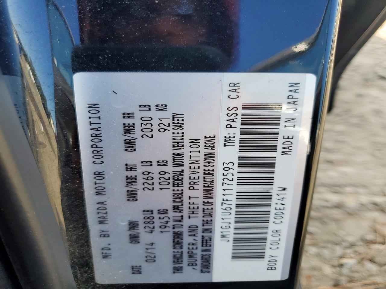 2015 Mazda 6 Sport Черный vin: JM1GJ1U67F1172593