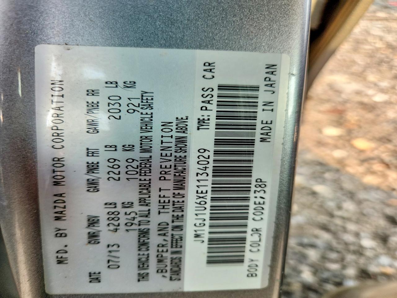 2014 Mazda 6 Sport Gray vin: JM1GJ1U6XE1134029