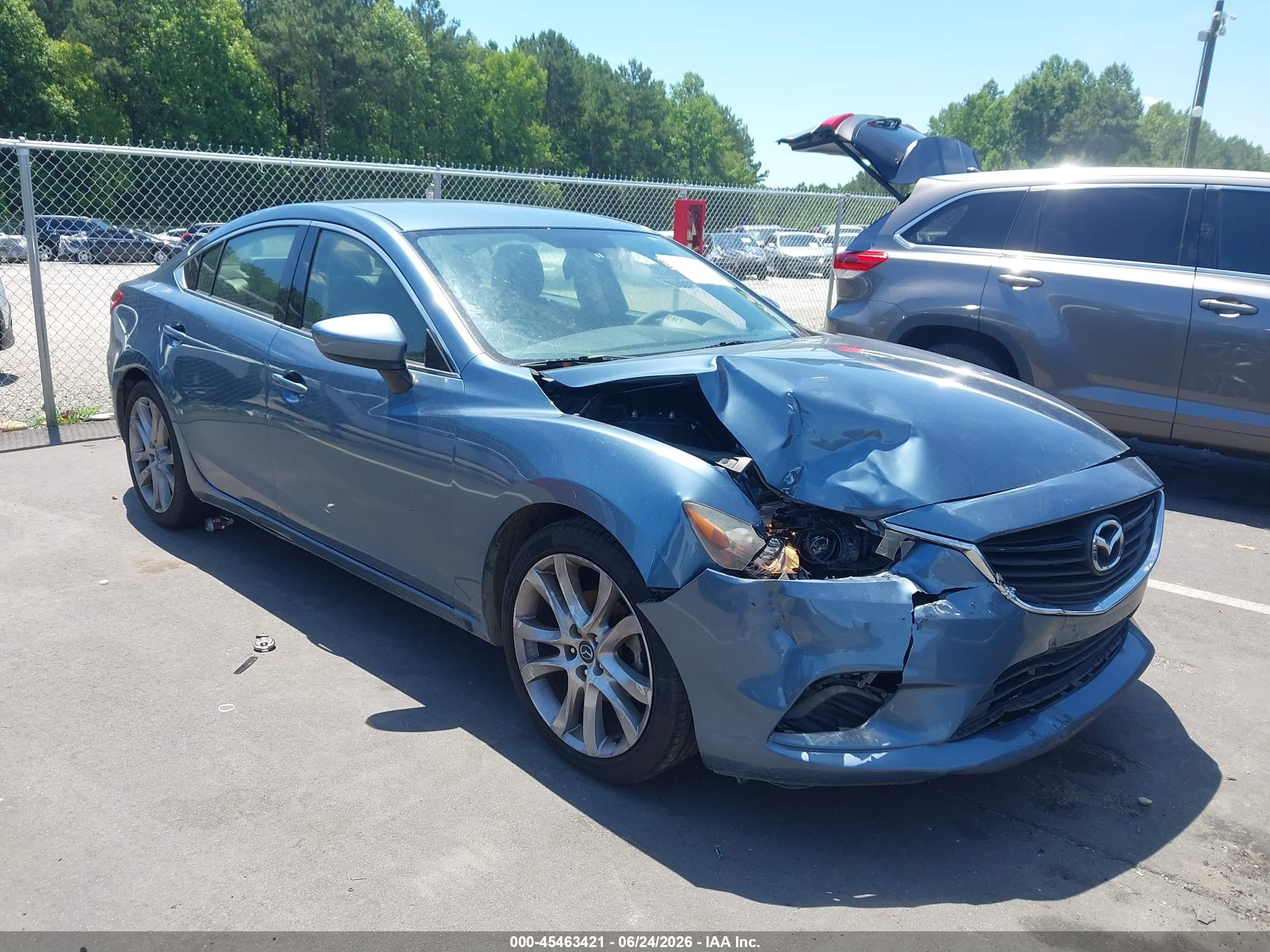 2015 Mazda Mazda6 I Touring Light Blue vin: JM1GJ1V5XF1211912