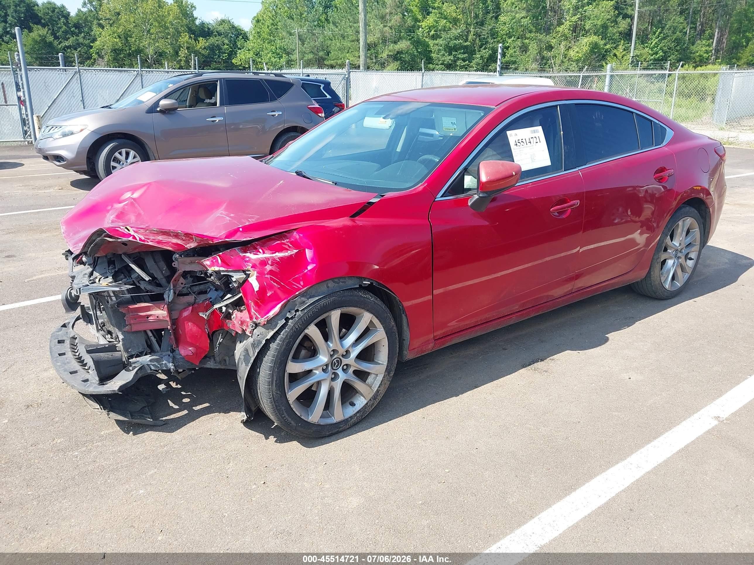 2014 Mazda Mazda6 I Touring Burgundy vin: JM1GJ1V69E1162371