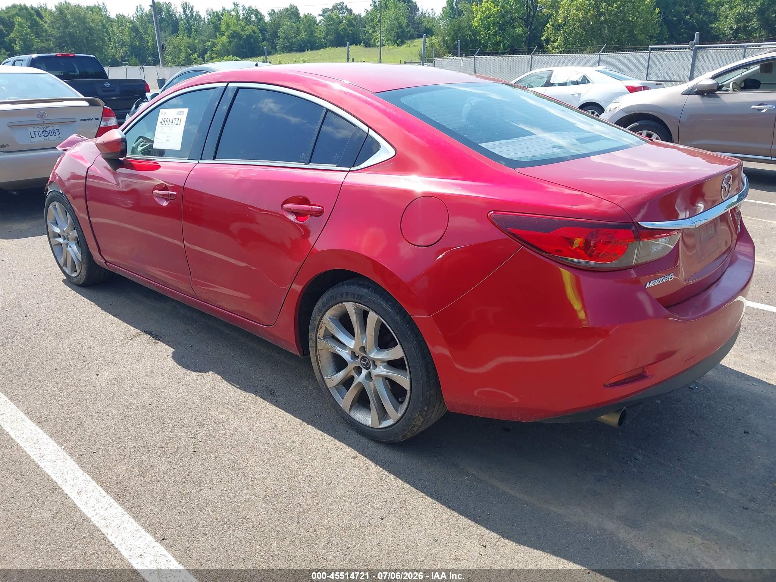 2014 Mazda Mazda6 I Touring Burgundy vin: JM1GJ1V69E1162371