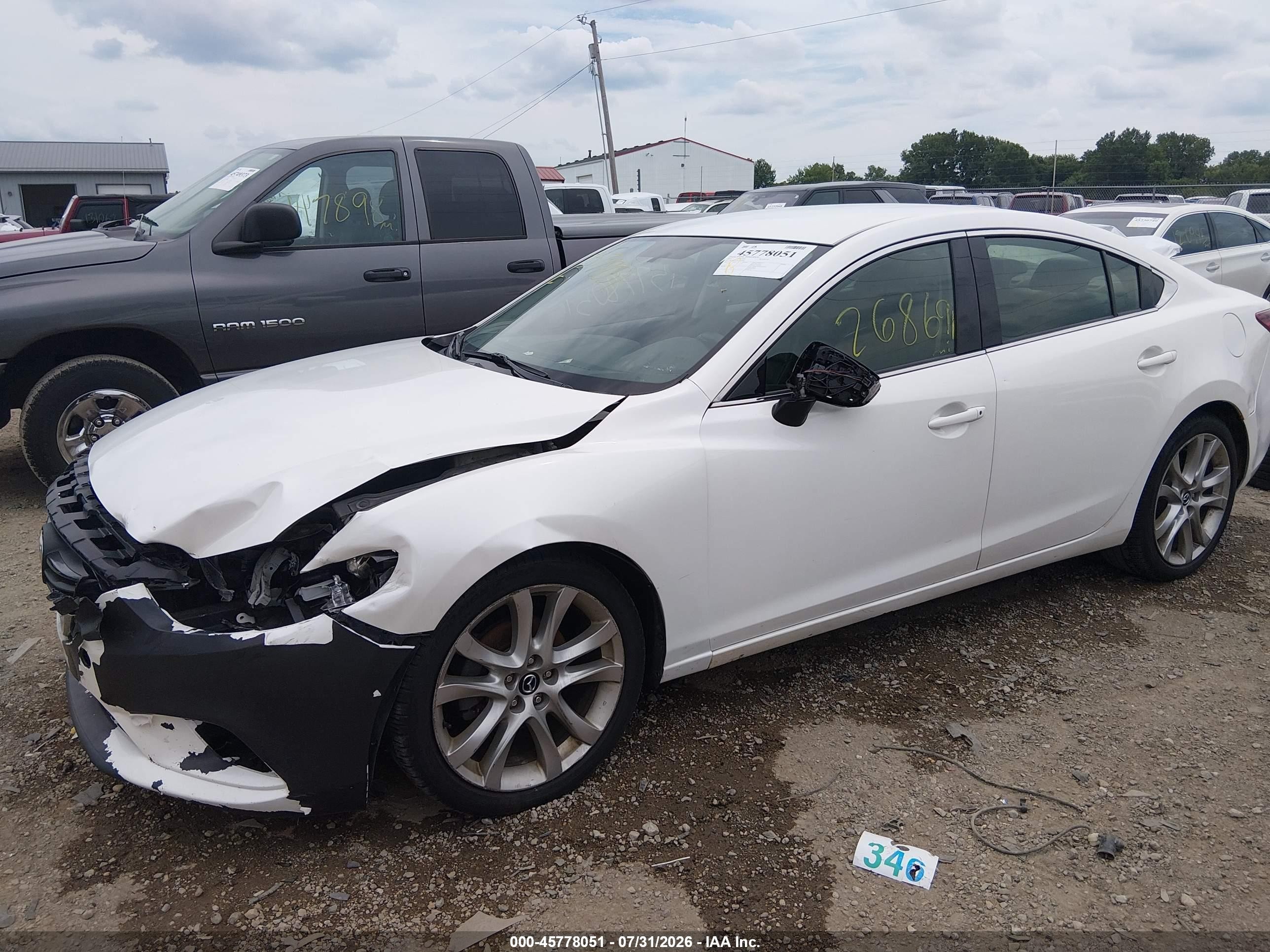 2014 Mazda Mazda6 I Touring White vin: JM1GJ1V6XE1126348