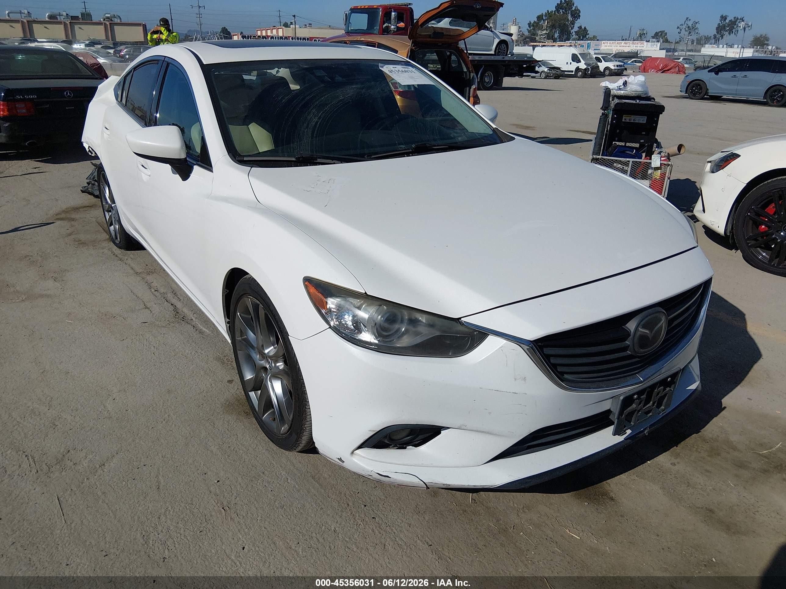 2015 Mazda Mazda6 I Grand Touring White vin: JM1GJ1W51F1203048