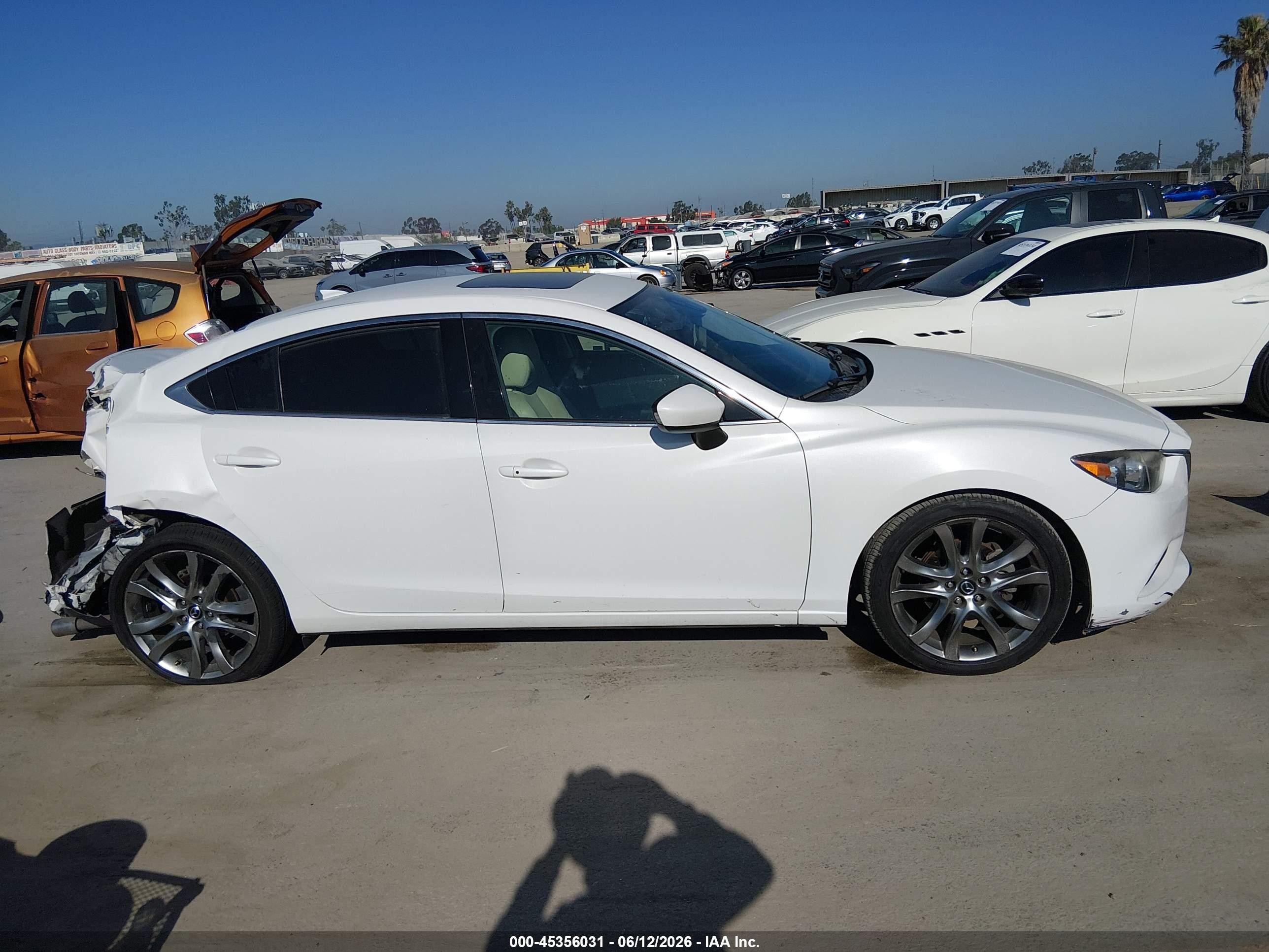 2015 Mazda Mazda6 I Grand Touring White vin: JM1GJ1W51F1203048