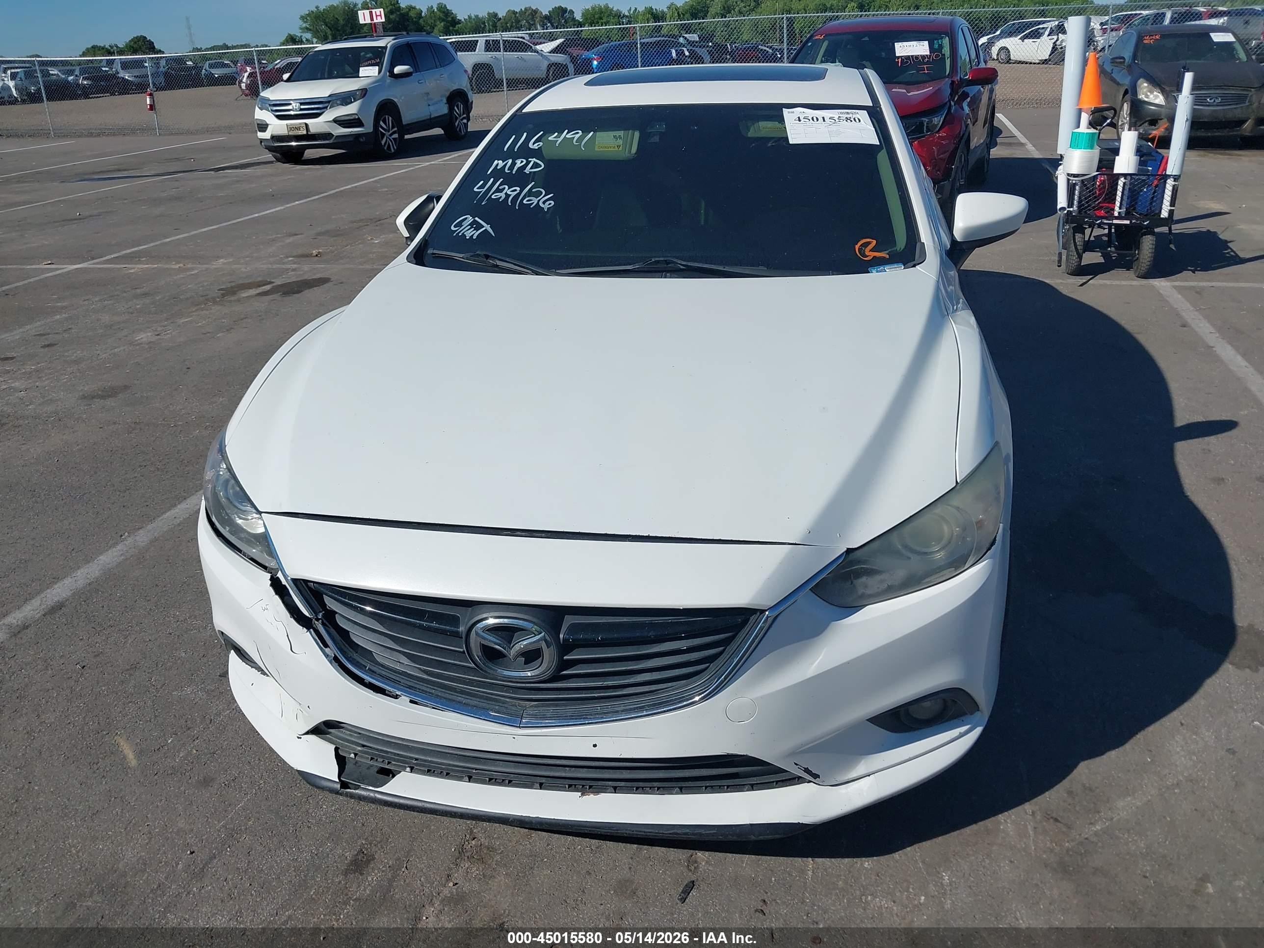 2014 Mazda Mazda6 I Grand Touring White vin: JM1GJ1W60E1116491